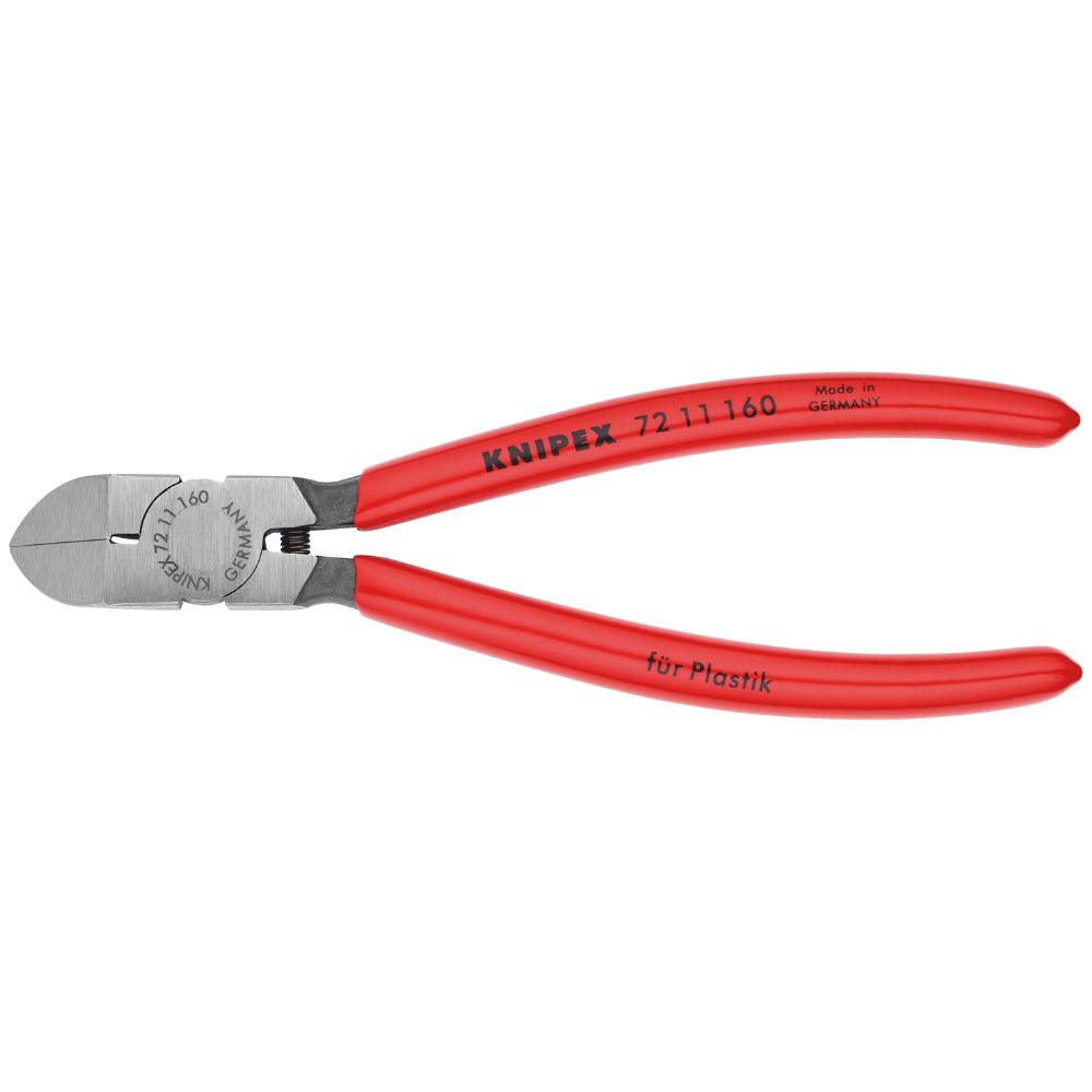 Clește șfic pentru tăiat plastic cu falci înclinate 160 mm, Knipex 7211160SB - BIG STORE (Dynamic Tools SRL)