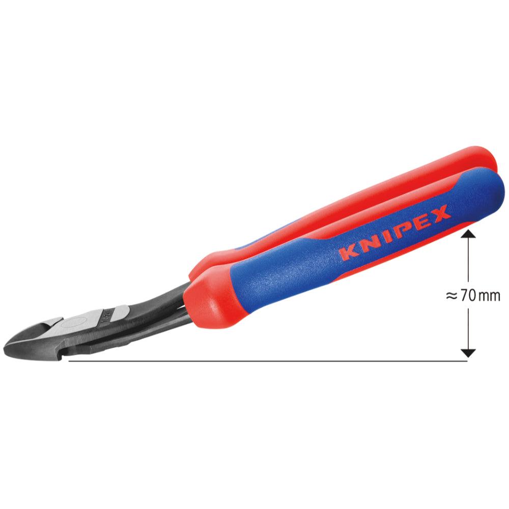 Clește șfic cu cap înclinat cu pârghie mare 200 mm, Knipex 7422200 - BIG STORE (Dynamic Tools SRL)
