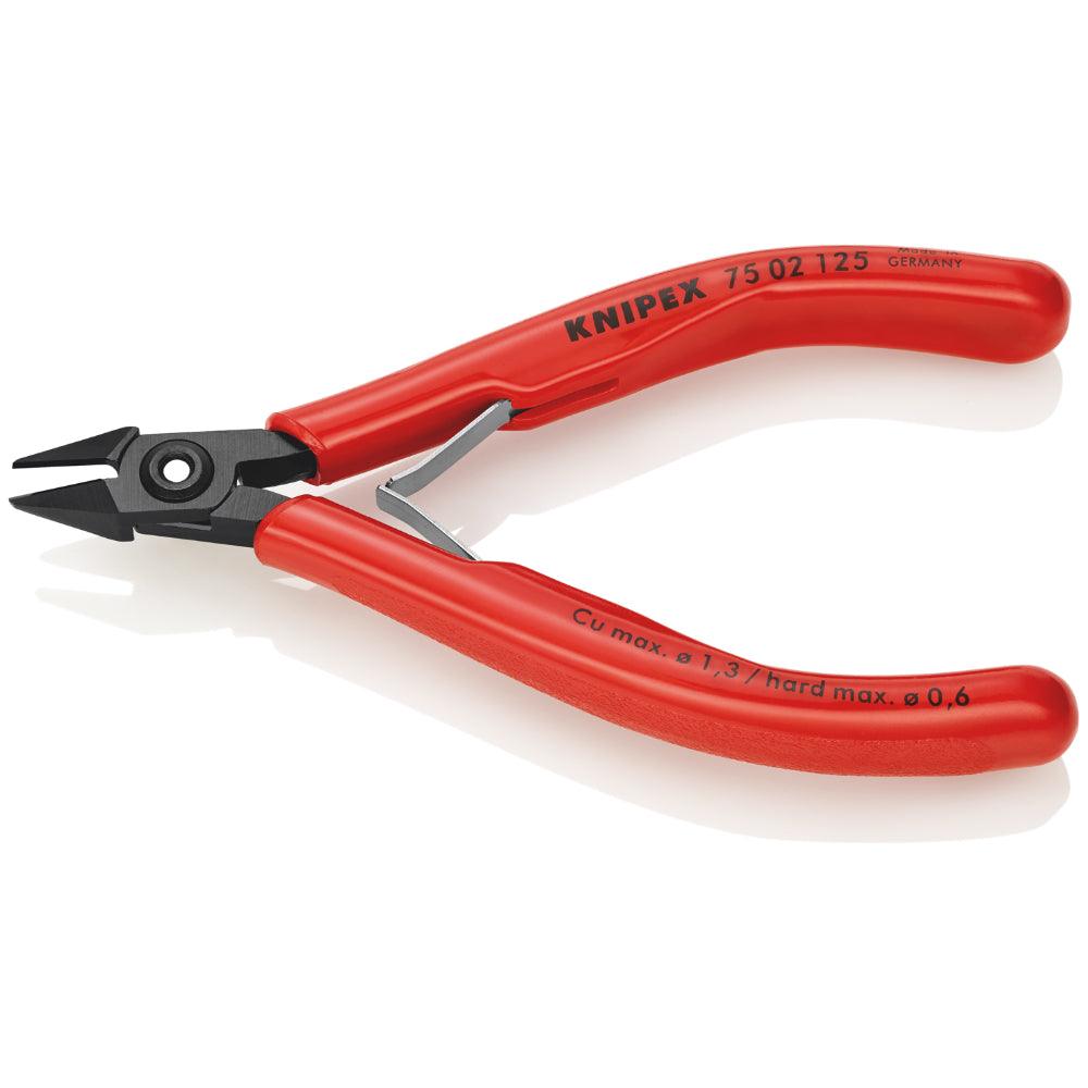 Clește pentru tăiat diagonal - pentru electronică 125 mm, Knipex 7502125SB - BIG STORE (Dynamic Tools SRL)