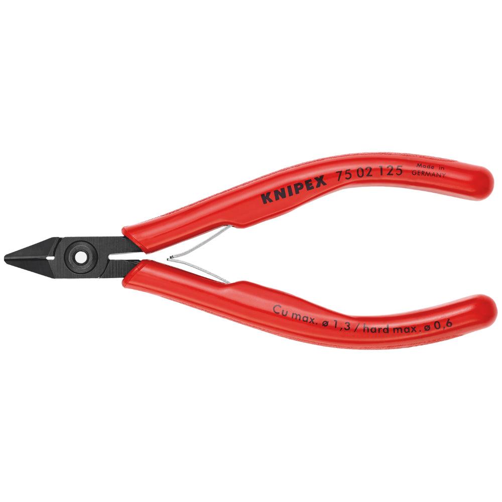 Clește pentru tăiat diagonal - pentru electronică 125 mm, Knipex 7502125SB - BIG STORE (Dynamic Tools SRL)