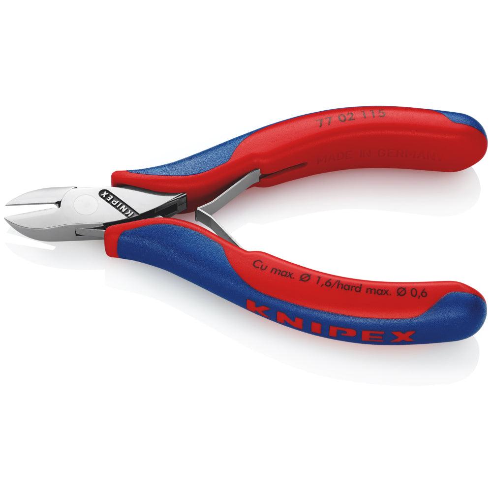 Clește pentru tăiat diagonal - pentru electronică 115 mm, Knipex 7702115SB - BIG STORE (Dynamic Tools SRL)