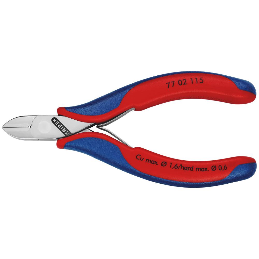 Clește pentru tăiat diagonal - pentru electronică 115 mm, Knipex 7702115SB - BIG STORE (Dynamic Tools SRL)