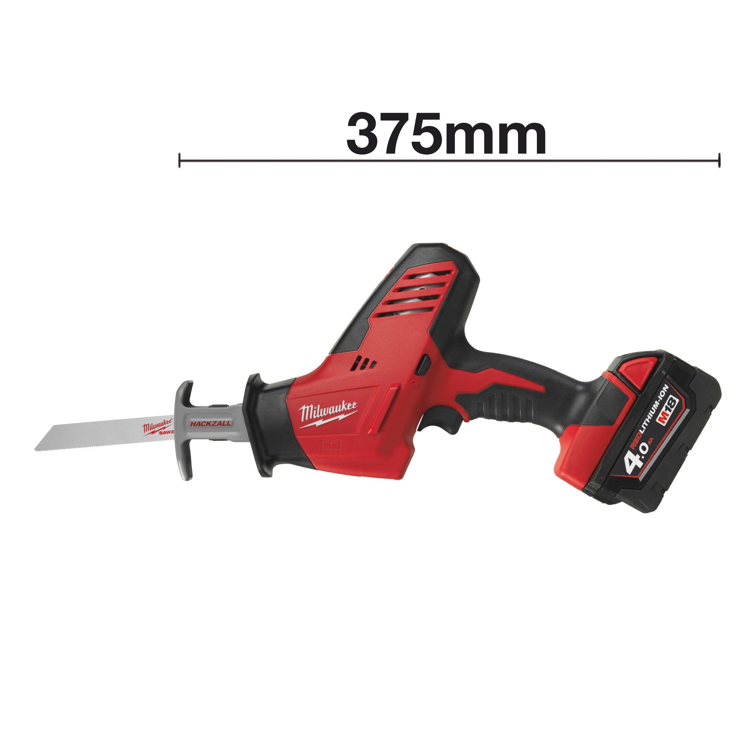 Fierăstrău sabie HACKZALL™ M18™ compact Milwaukee C18HZ-402B, cod 4933441340, 2 x M18 B4 acumulator, M12-18 C încărcător, geantă pentru scule - BIG STORE (Dynamic Tools SRL)