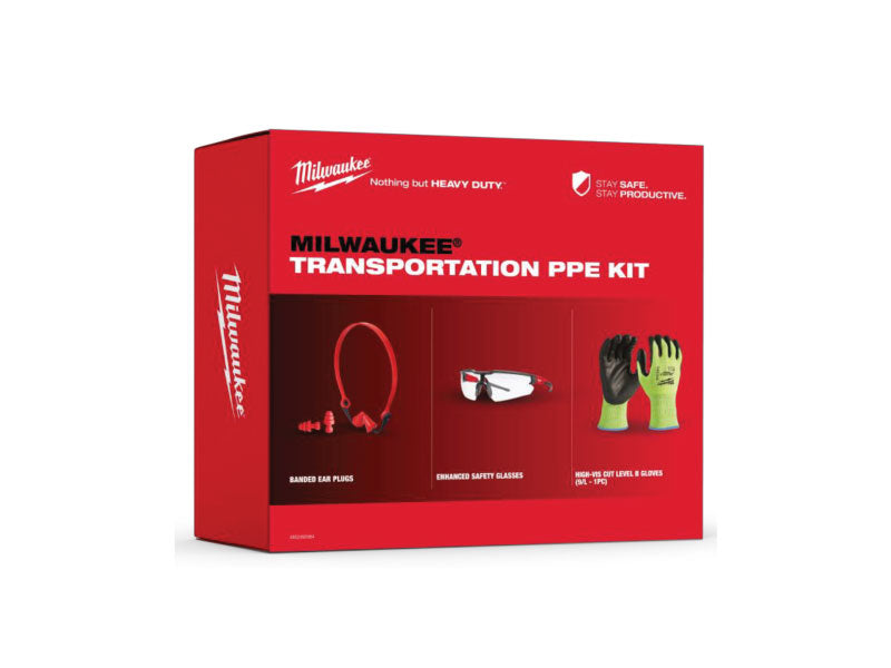 KIT Milwaukee Transport PPE - ochelari de protecție + antifoane + mănuși de înaltă vizibilitate XL/10, cod 4932492065