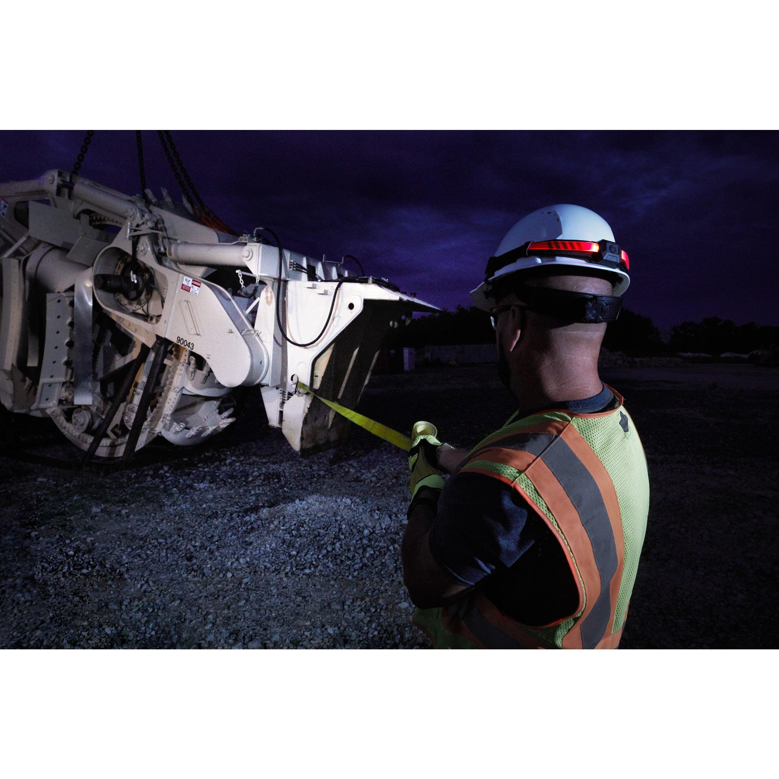 Lanternă frontală HI-VIS reîncărcabilă USB, pentru cască, Milwaukee L4HL-VIS-301, 1 x L4 B3 acumulator, Cablu USB, cod 4933479768 - BIG STORE (Dynamic Tools SRL)