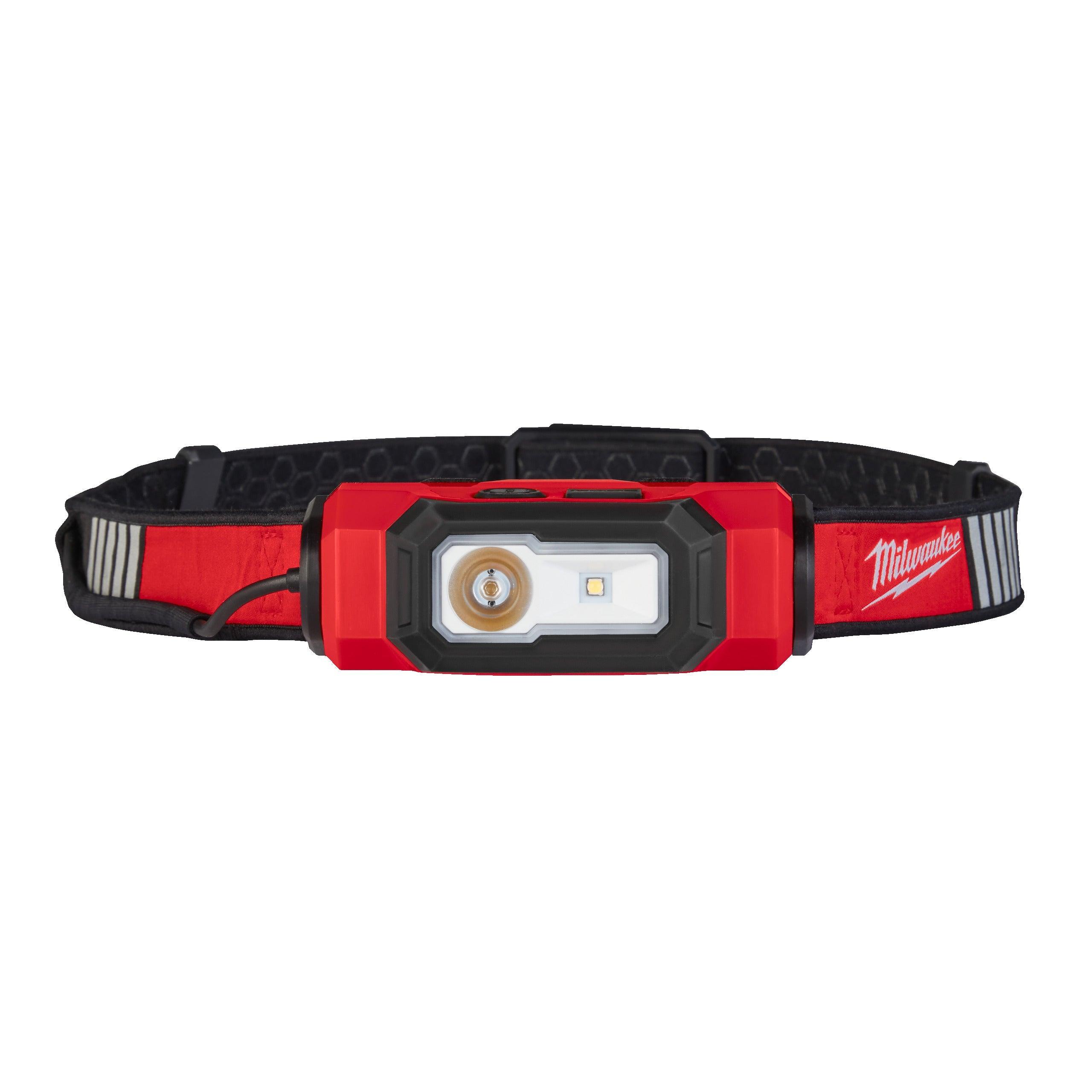 Lanternă frontală HI-VIS reîncărcabilă USB, pentru cască, Milwaukee L4HL-VIS-301, 1 x L4 B3 acumulator, Cablu USB, cod 4933479768 - BIG STORE (Dynamic Tools SRL)