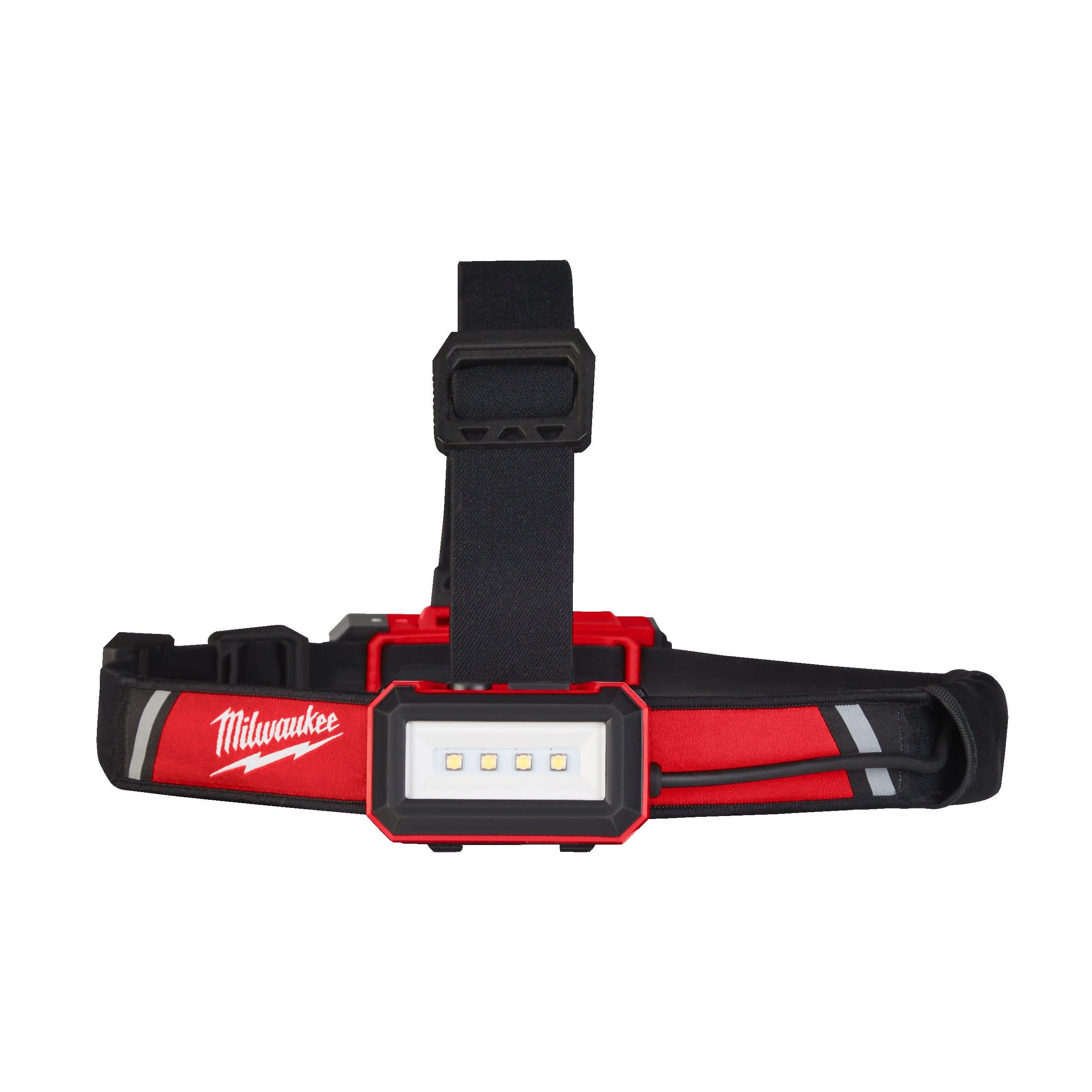 Lanternă frontală pentru cască protecție, reîncărcabilă USB Milwaukee L4HLRP-301, cod 4933479767, 1 x L4 B3 acumulator, Cablu USB, Blister - BIG STORE (Dynamic Tools SRL)
