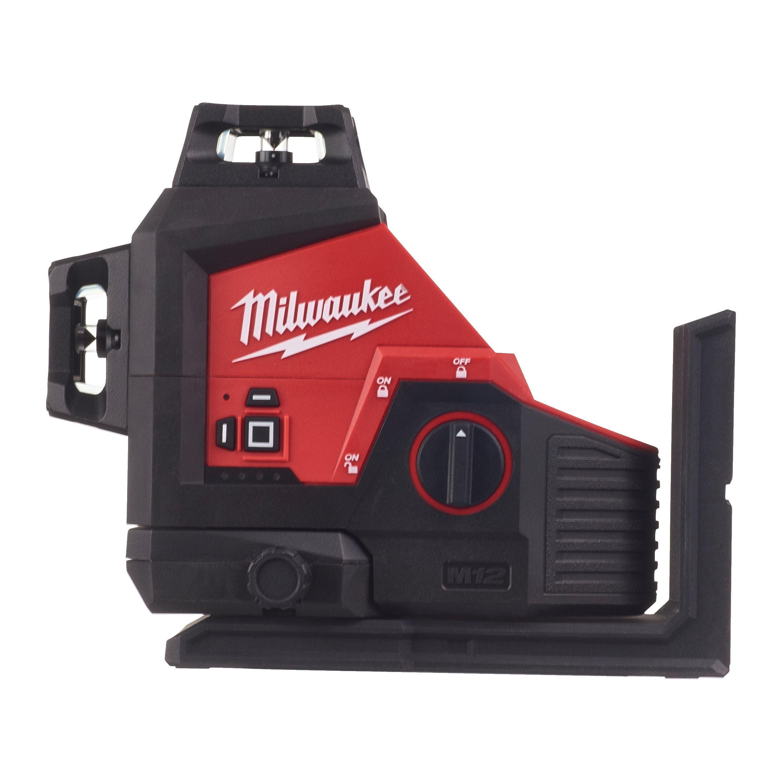 Nivelă laser 12V, fascicul verde, 3 planuri, fără acumulator, fără încărcător, în cutie plastic, Milwaukee M12 3PL-0C, cod 4933478103 - BIG STORE (Dynamic Tools SRL)