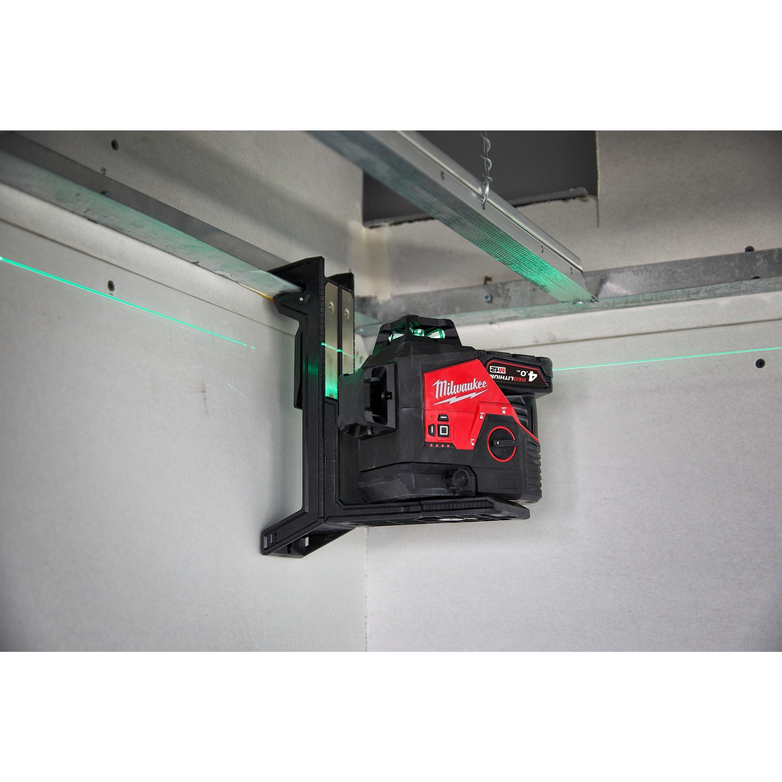 Nivelă laser M12™ verde 360° cu 3 planuri Milwaukee M12 3PLKIT-401P, 1 x M12 B4 acumulator, C12 C încărcător, PACKOUT™ box, cod 4933478960 - BIG STORE (Dynamic Tools SRL)