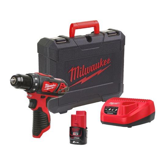 Mașină de găurit sub-compactă Milwaukee M12 BDD-201C cu 1 acumulator și 1 încărcător, cod 4933479439 - BIG STORE (Dynamic Tools SRL)