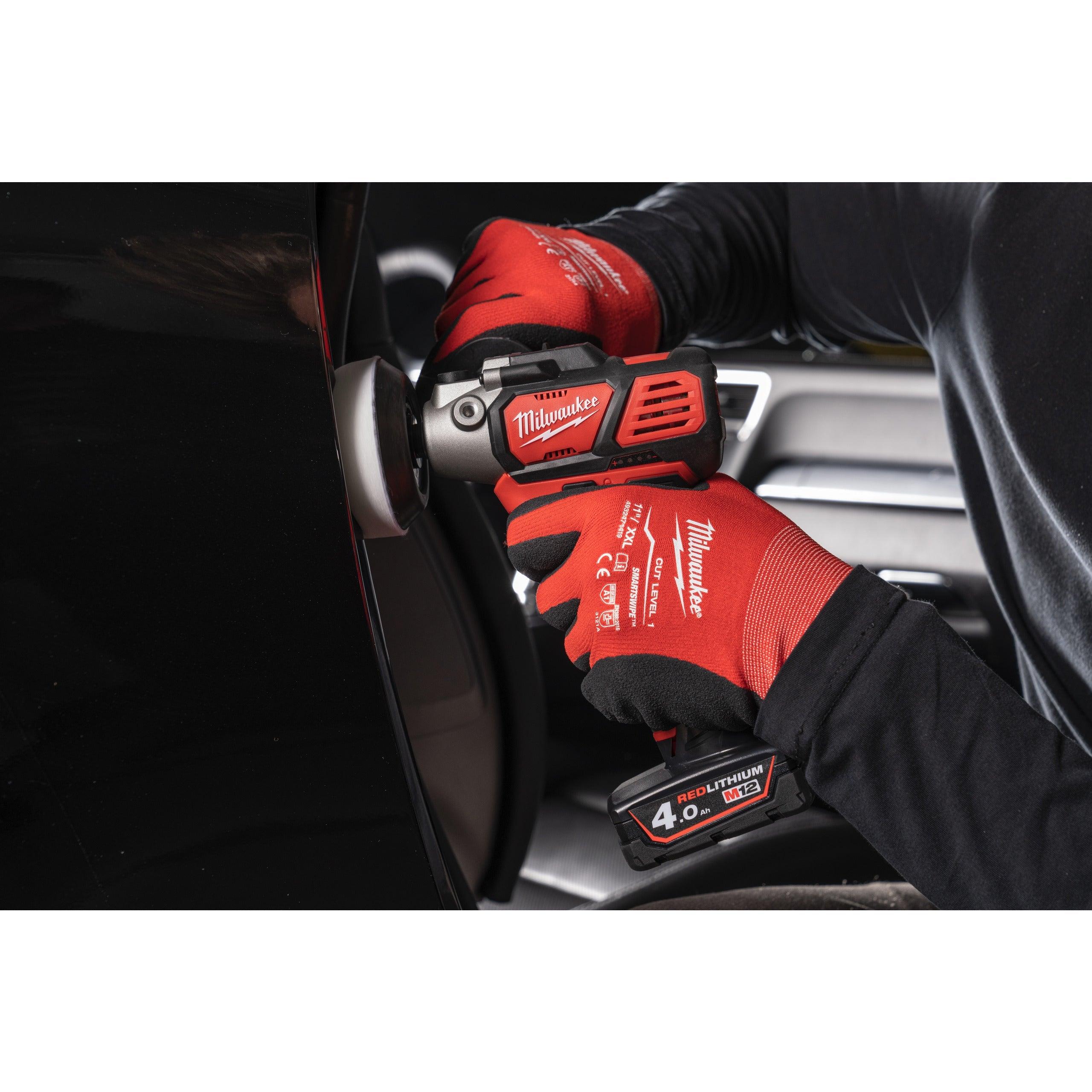 Mașină lustruit/șlefuit M12™ subcompactă Milwaukee M12BPS-421X, cod 4933447799, 1 x M12 B4, 1 x M12 B2 acumulator, C12 C încărcător, cutie HD - BIG STORE (Dynamic Tools SRL)