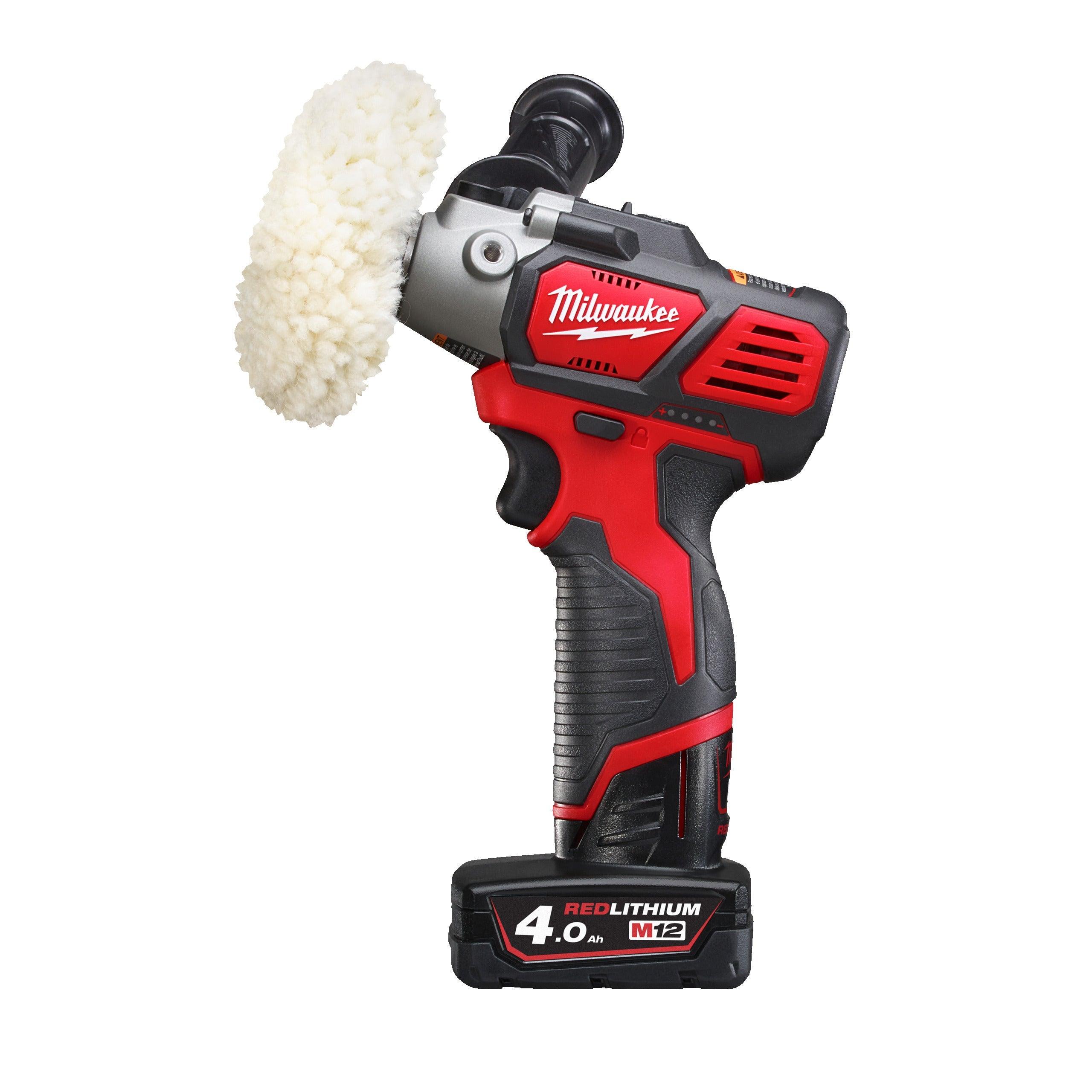 Mașină lustruit/șlefuit M12™ subcompactă Milwaukee M12BPS-421X, cod 4933447799, 1 x M12 B4, 1 x M12 B2 acumulator, C12 C încărcător, cutie HD - BIG STORE (Dynamic Tools SRL)