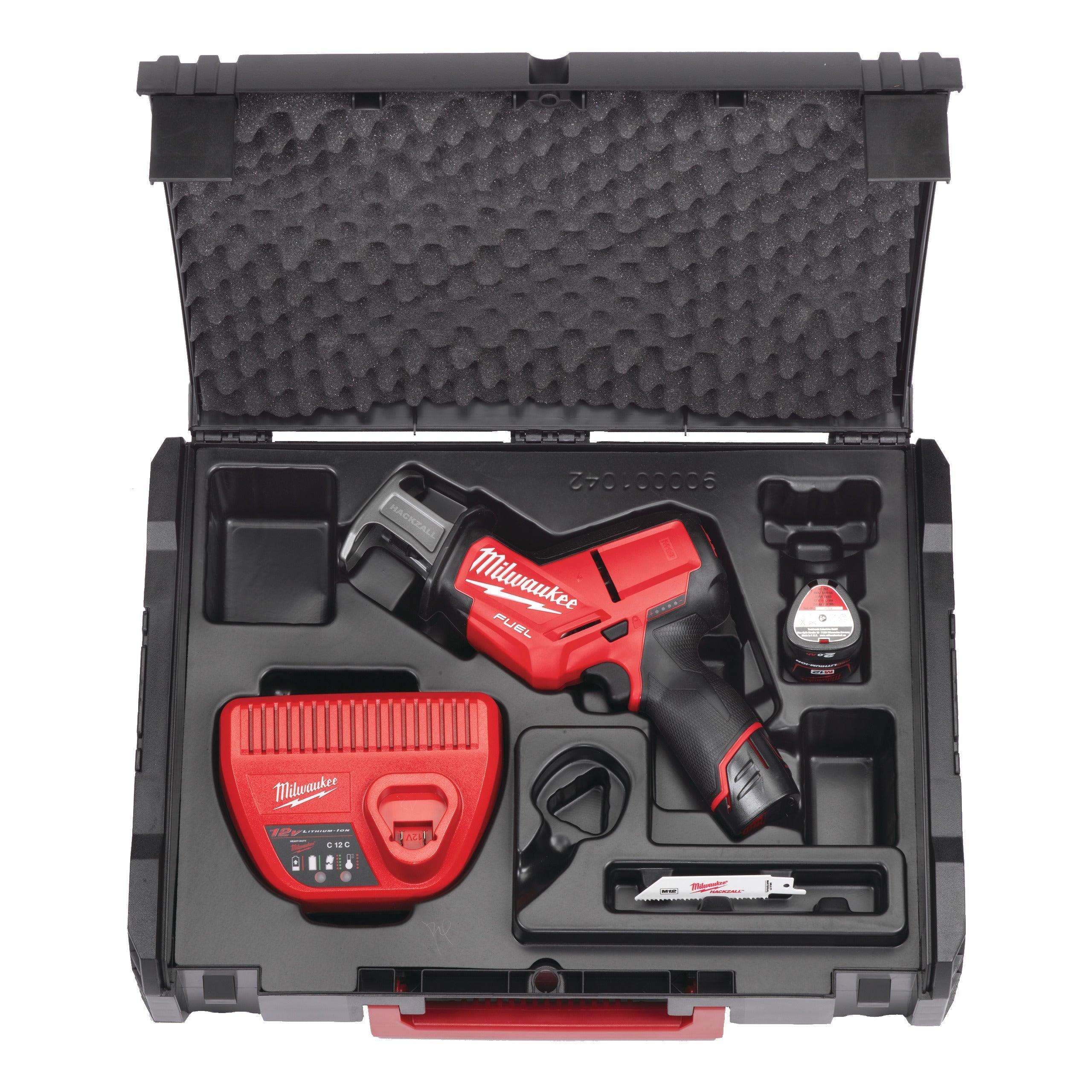 Fierăstrău sabie HACKZALL™ M12 FUEL™ subcompact Milwaukee M12CHZ-202X, cod 4933447738, 2 x M12 B2 acumulator, C12 C încărcător, cutie HD - BIG STORE (Dynamic Tools SRL)