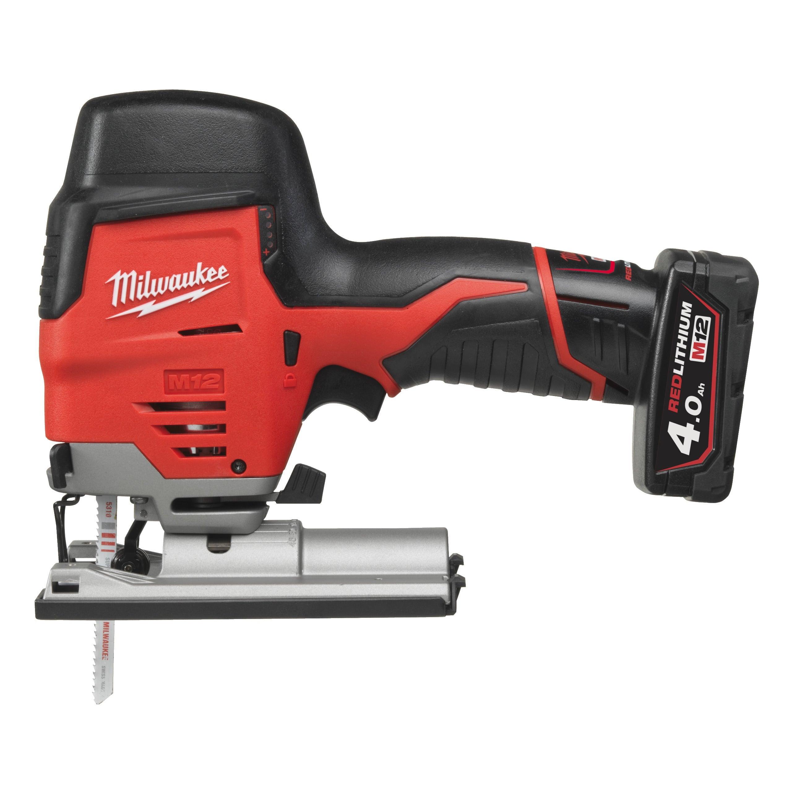 Fierăstrău pendular M12™ subcompact Milwaukee M12JS-402B, cod 4933441700, 2 x M12 B4 acumulator, C12 C încărcător, geantă pentru scule - BIG STORE (Dynamic Tools SRL)