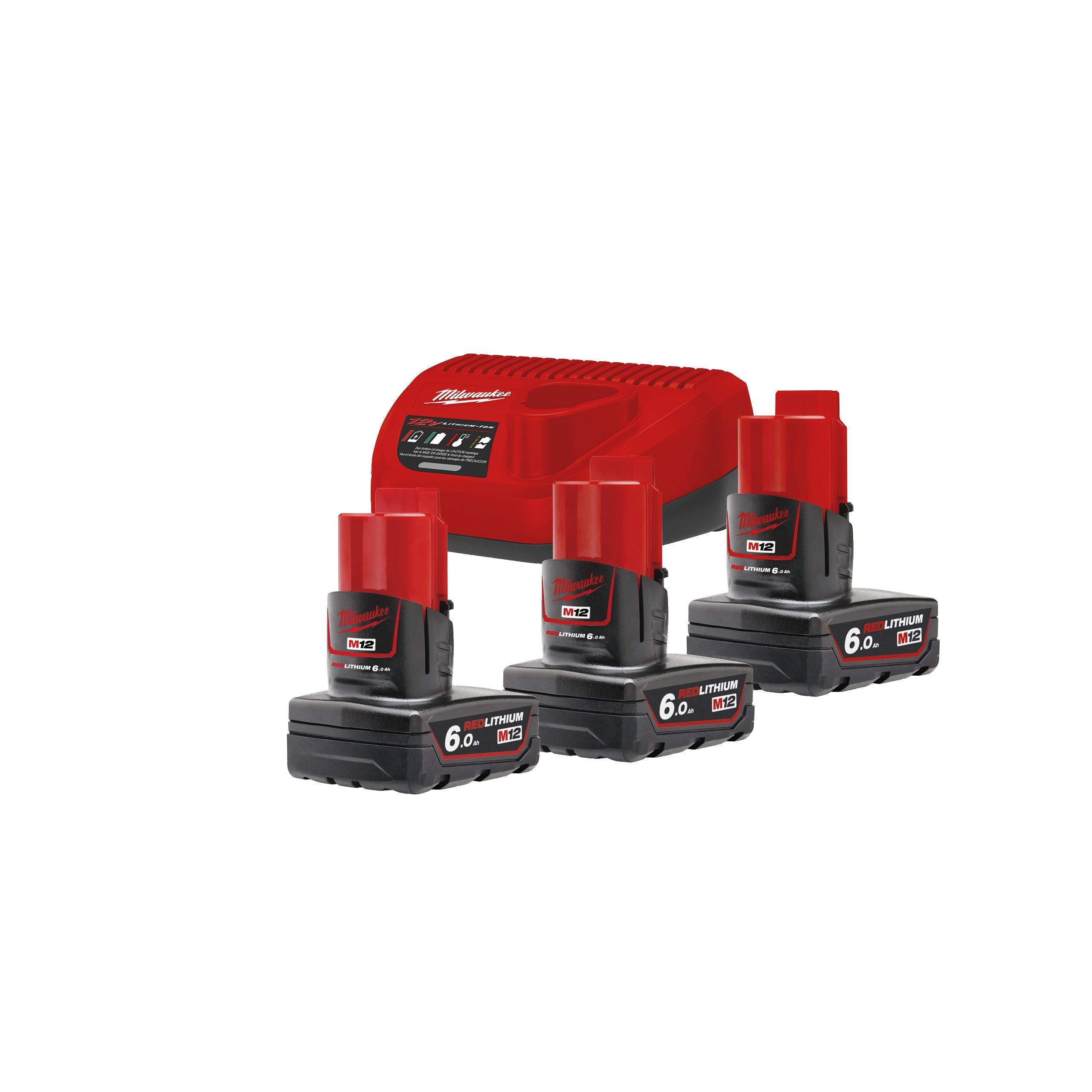 Set acumulatori și încărcător 12V, Milwaukee M12NRG-603, cod 4933459208 - BIG STORE (Dynamic Tools SRL)
