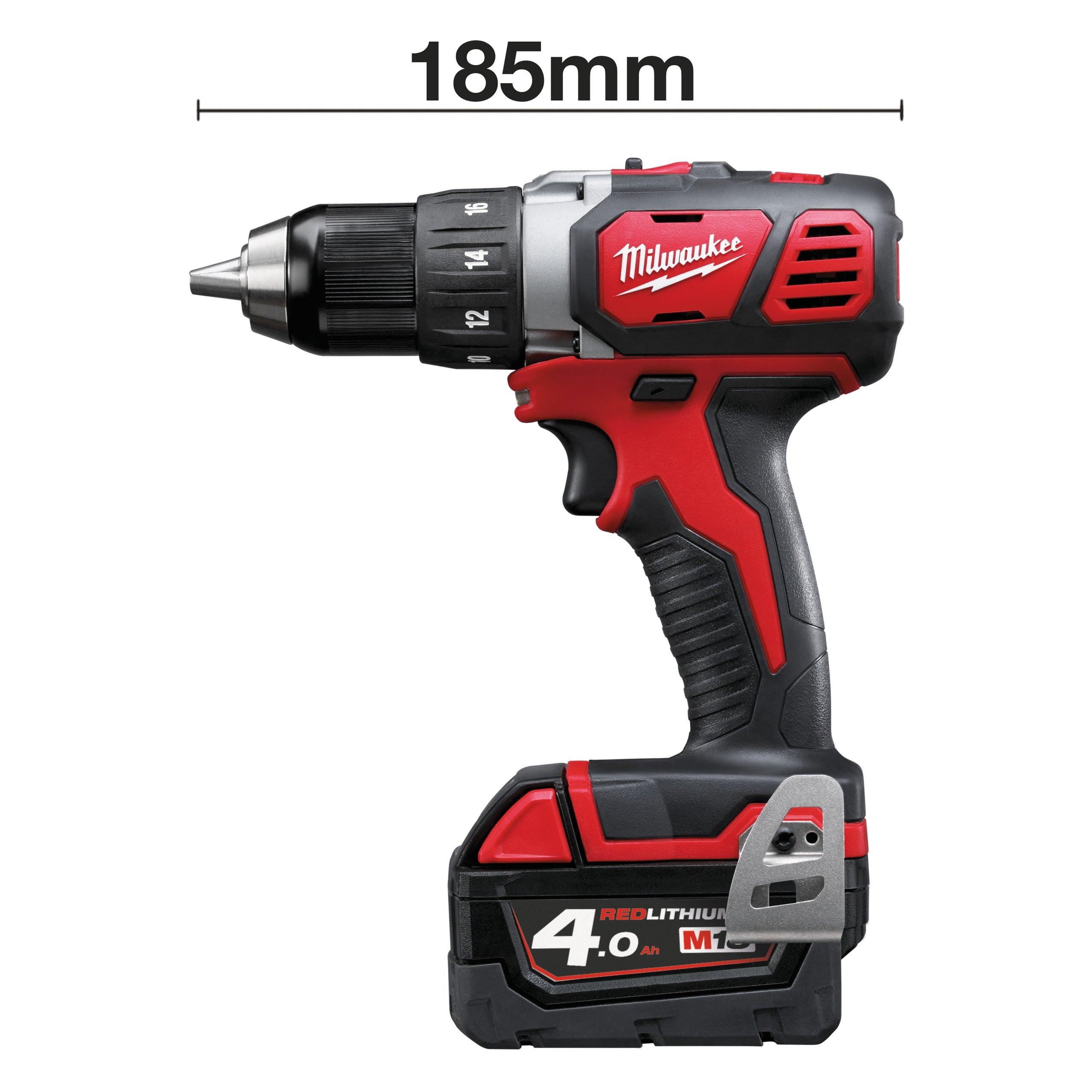Mașină de găurit compactă M18™ Milwaukee M18BDD-402C, cod 4933443565, 2 x M18 B4 acumulator, M12-18 C încărcător, cutie plastic - BIG STORE (Dynamic Tools SRL)