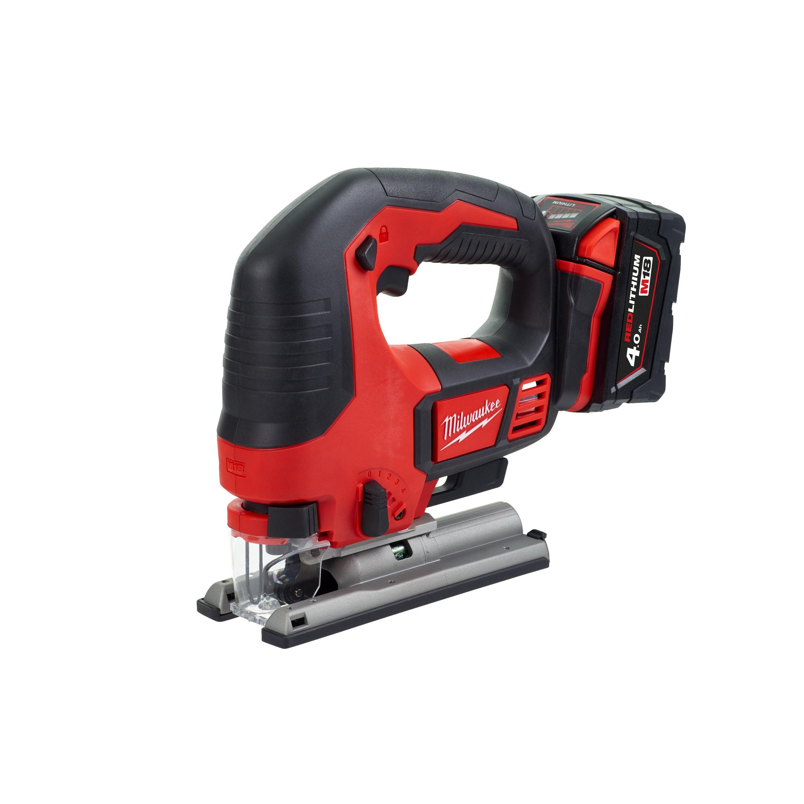 Fierăstrău pendular M18™ Milwaukee M18BJS-402C, cod 4933451389, 2 x M18 B4 acumulator, M12-18 C încărcător, cutie plastic - BIG STORE (Dynamic Tools SRL)