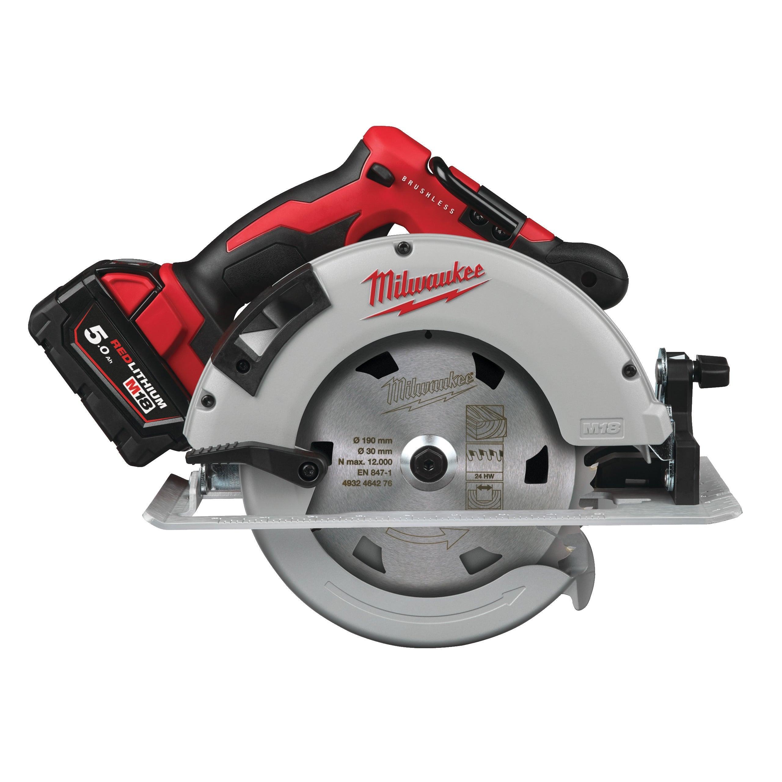 Fierăstrău circular cu motor fără perii 66 mm pentru lemn și plastic M18™ Milwaukee M18BLCS66-502X, cod 4933464590, 2 x M18 B5 acumulator, M12-18 FC încărcător, cutie HD - BIG STORE (Dynamic Tools SRL)