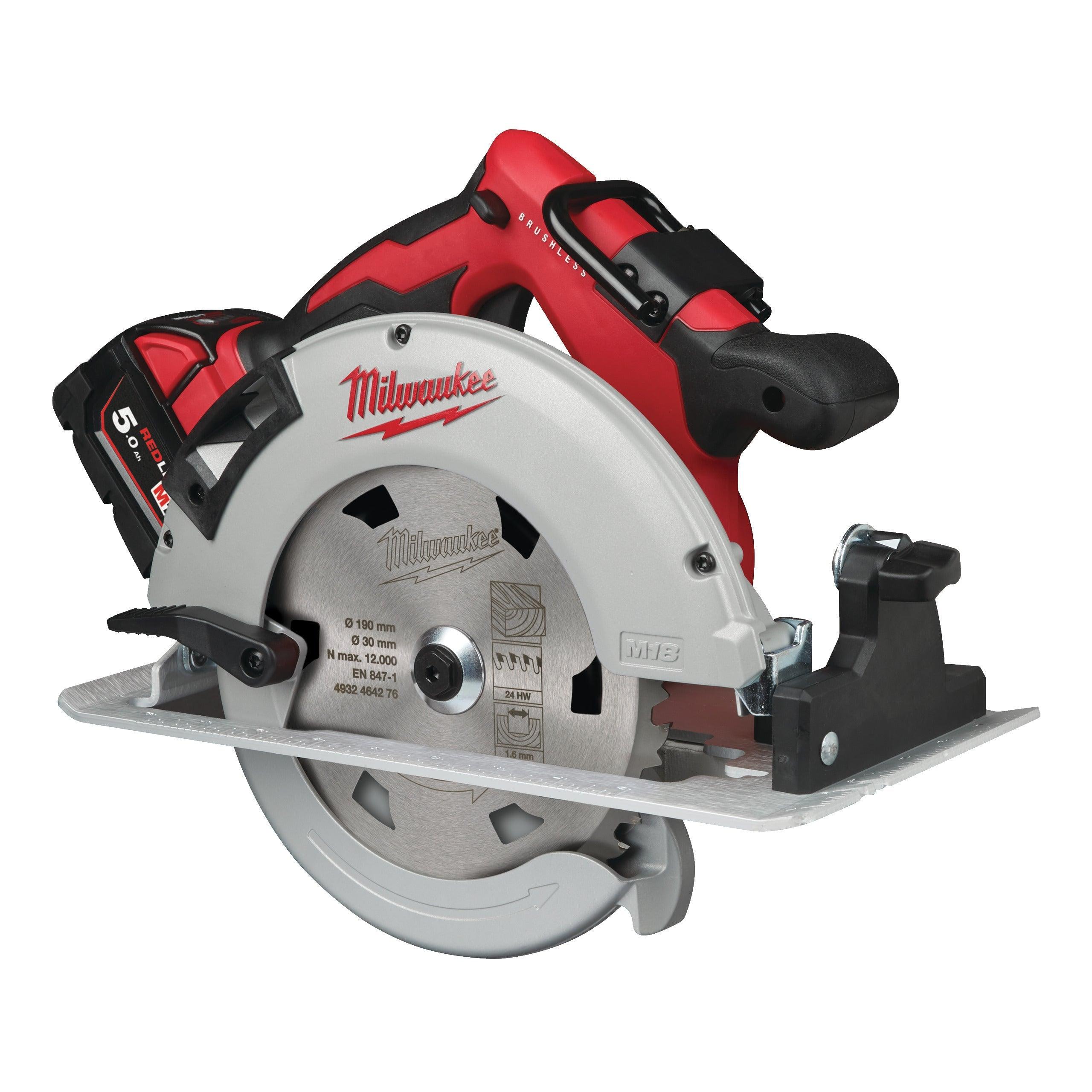 Fierăstrău circular cu motor fără perii 66 mm pentru lemn și plastic M18™ Milwaukee M18BLCS66-502X, cod 4933464590, 2 x M18 B5 acumulator, M12-18 FC încărcător, cutie HD - BIG STORE (Dynamic Tools SRL)