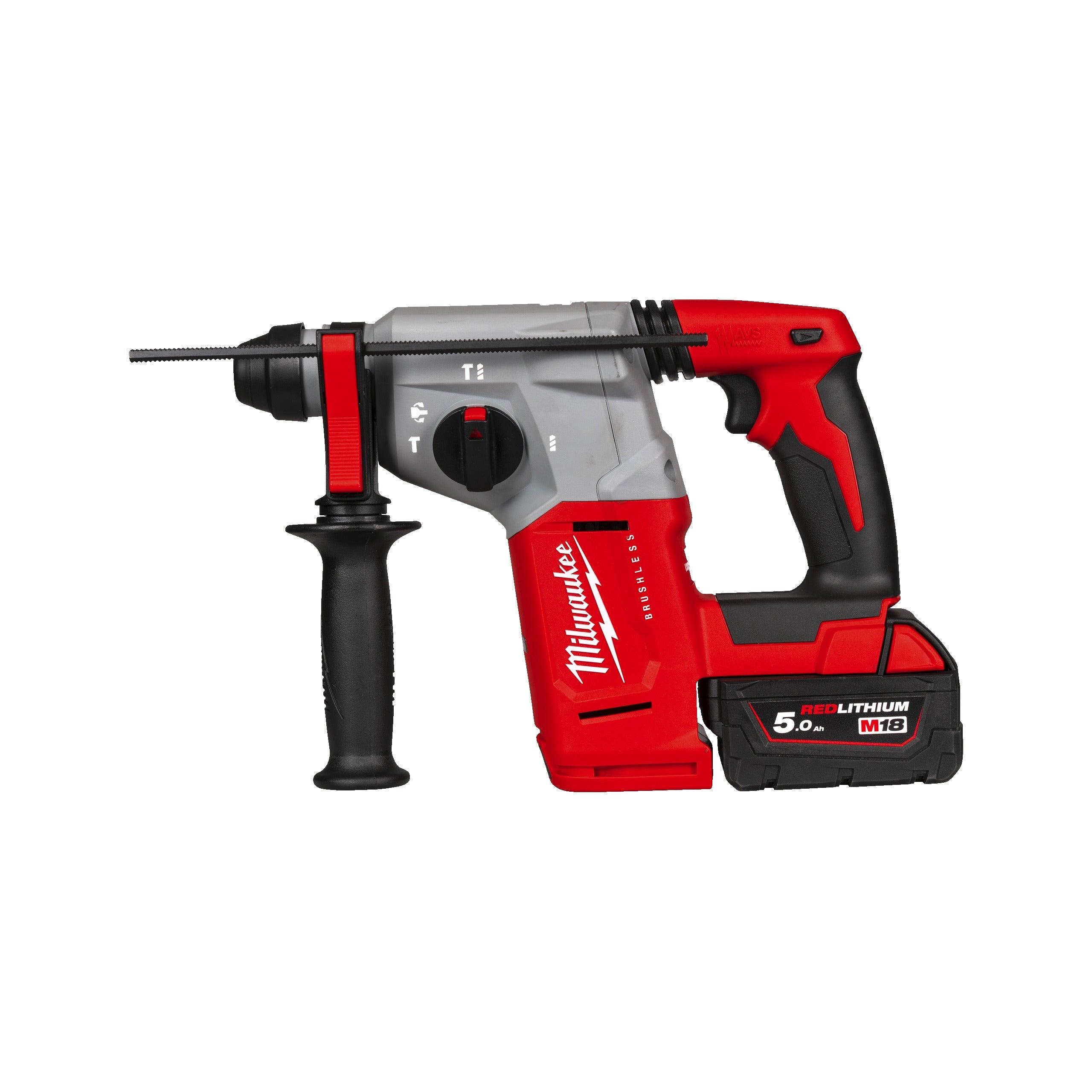 Ciocan rotopercutor SDS-Plus 26 mm fără perii cu 4 funcții M18™ Milwaukee M18BLH-502X, cod 4933478894, 2 x M18 B5 acumulator, M12-18 FC încărcător, cutie HD - BIG STORE (Dynamic Tools SRL)