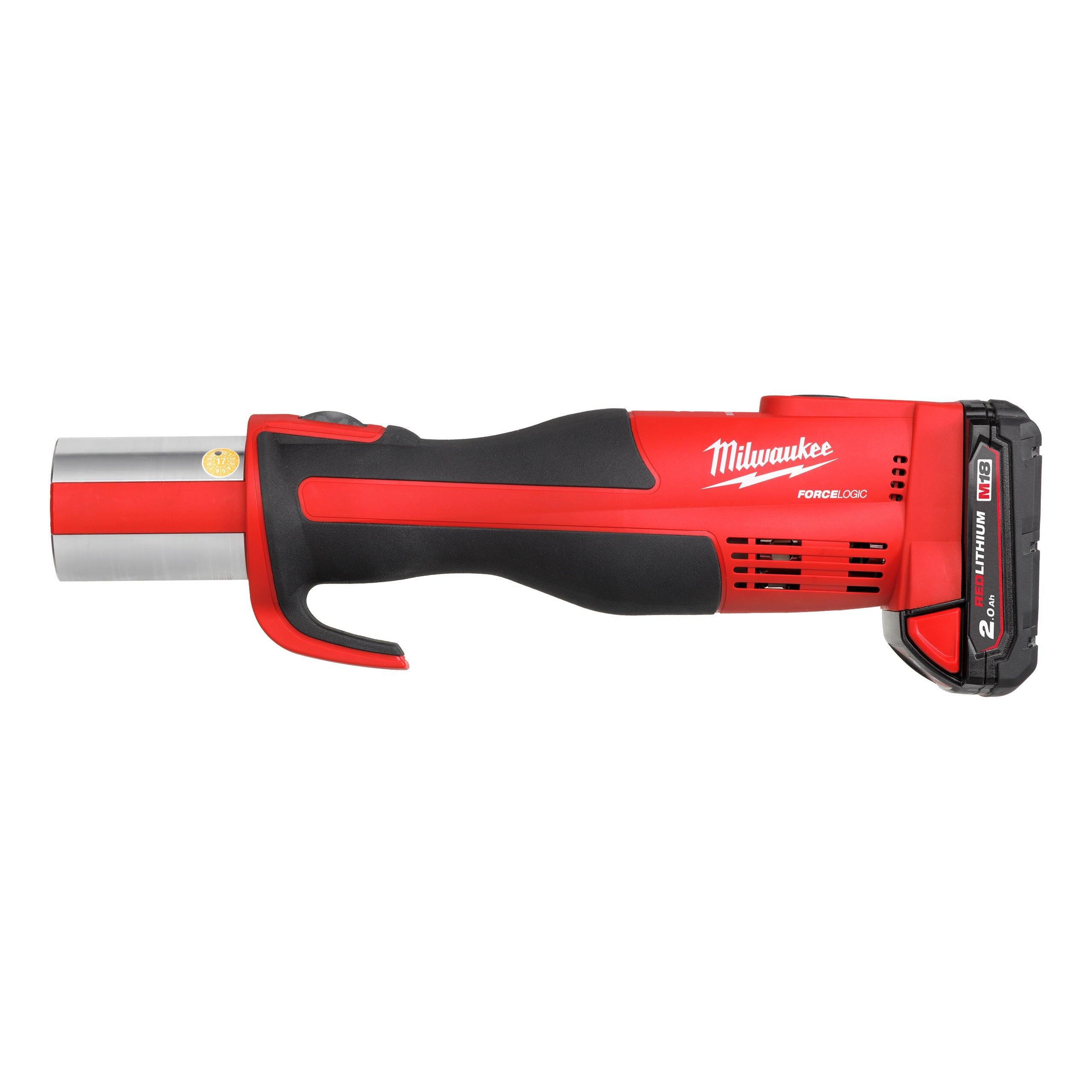 Presă M18™ FORCE LOGIC™ compactă cu motor fără perii Milwaukee M18BLHPT-202C, cod 4933451132, 2 x M18 B2 acumulator, M12-18 C încărcător, cutie plastic - BIG STORE (Dynamic Tools SRL)