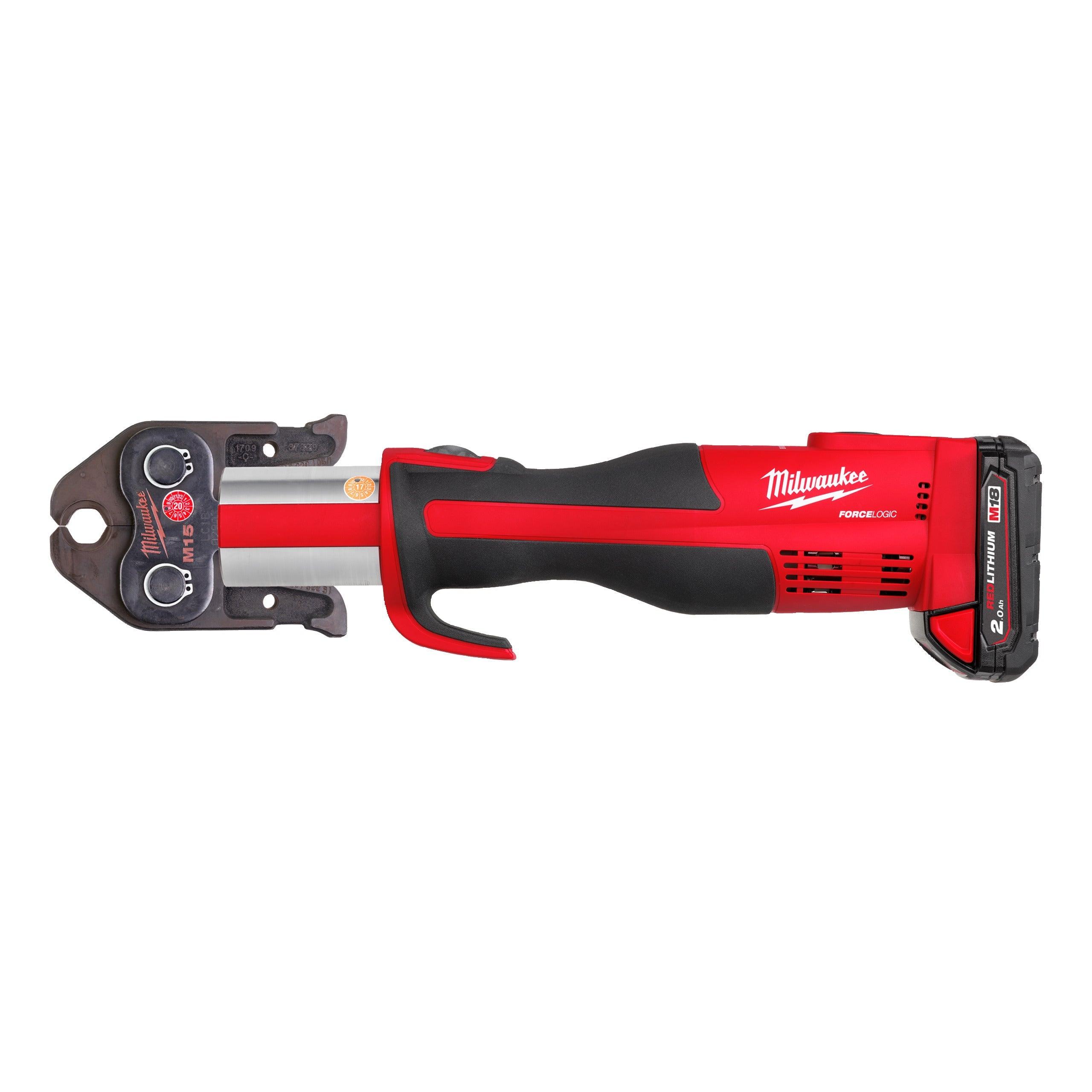 Presă M18™ FORCE LOGIC™ compactă cu motor fără perii Milwaukee M18BLHPT-202C, cod 4933451132, 2 x M18 B2 acumulator, M12-18 C încărcător, cutie plastic - BIG STORE (Dynamic Tools SRL)