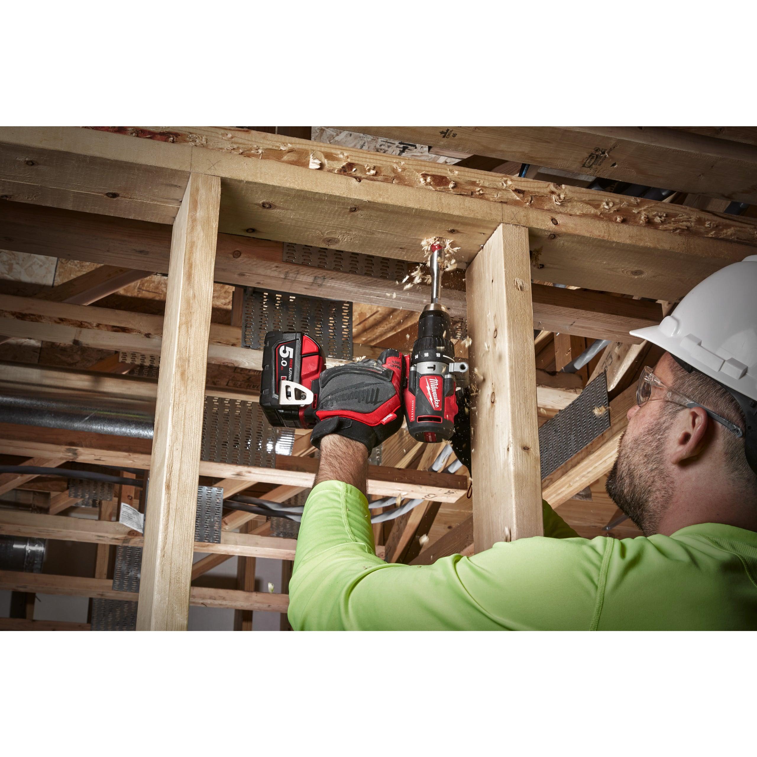 Mașină de găurit cu percuție, cu motor fără perii M18™ Milwaukee M18BLPD2-502X, cod 4933464517, 2 x M18 B5 acumulator, M12-18 FC încărcător, cutie HD - BIG STORE (Dynamic Tools SRL)