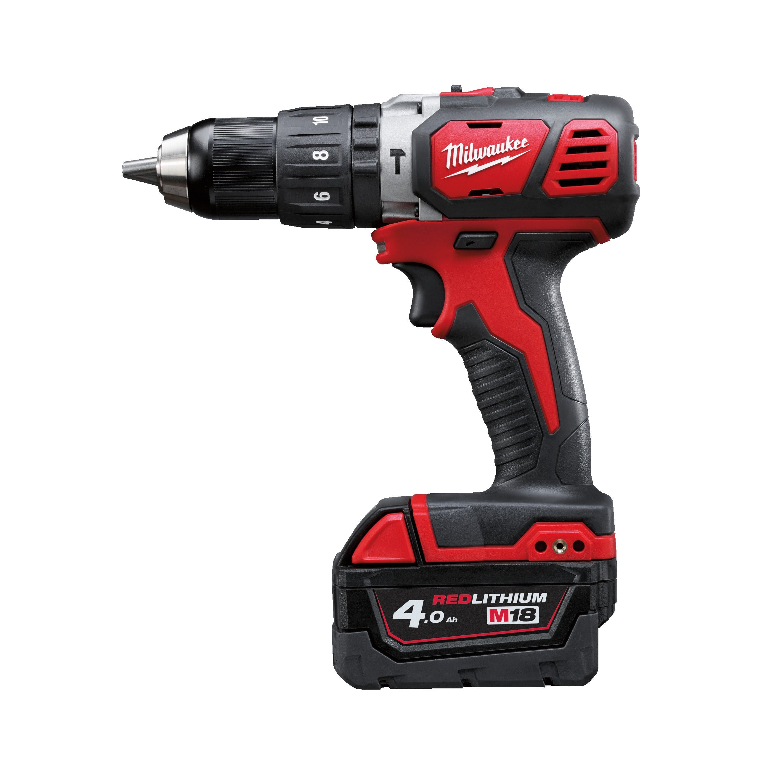 Mașină de găurit cu percuție compactă M18™ Milwaukee M18BPD-402C, cod 4933443520, 2 x M18 B4 acumulator, M12-18 C încărcător, cutie plastic - BIG STORE (Dynamic Tools SRL)