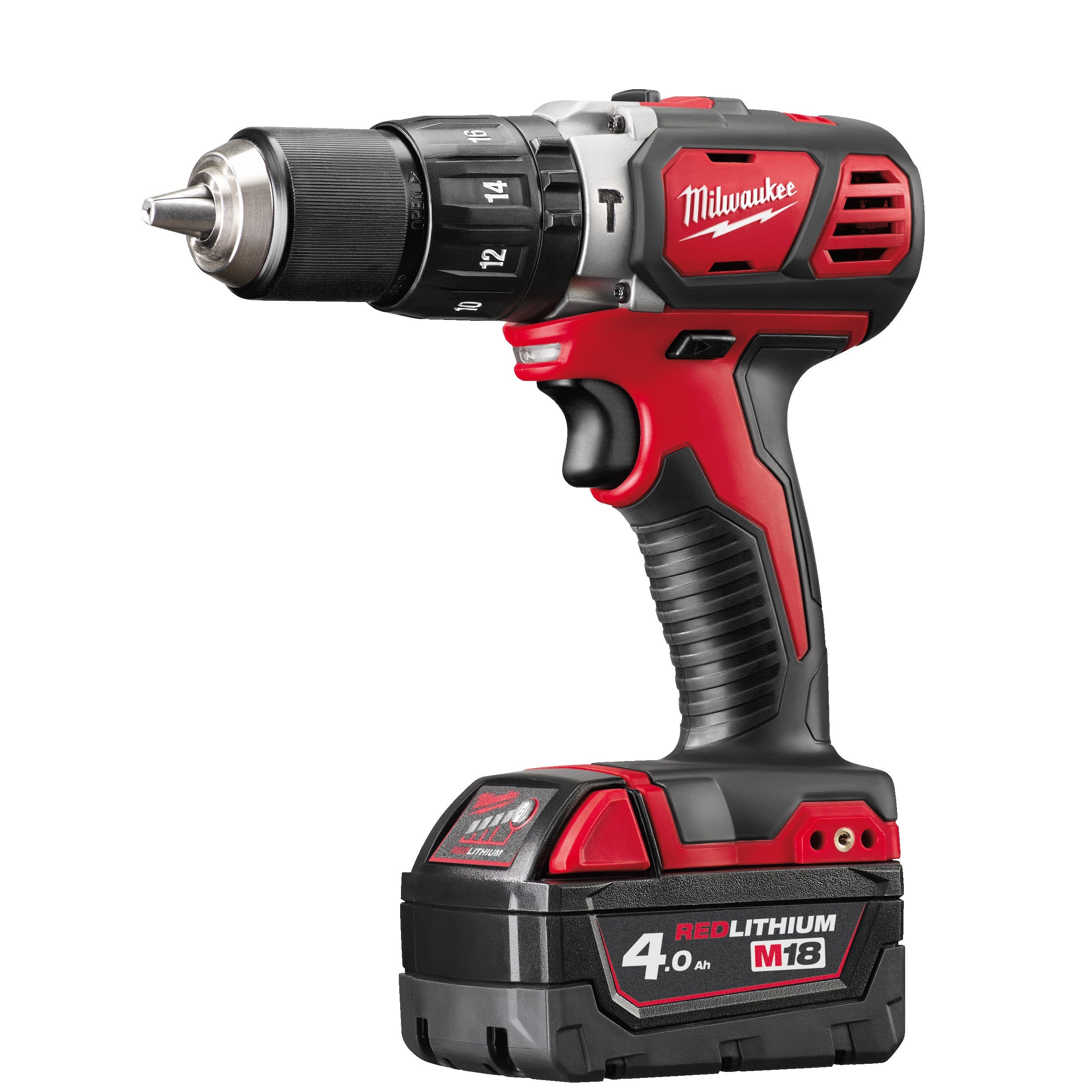 Mașină de găurit cu percuție compactă M18™ Milwaukee M18BPD-402C, cod 4933443520, 2 x M18 B4 acumulator, M12-18 C încărcător, cutie plastic - BIG STORE (Dynamic Tools SRL)