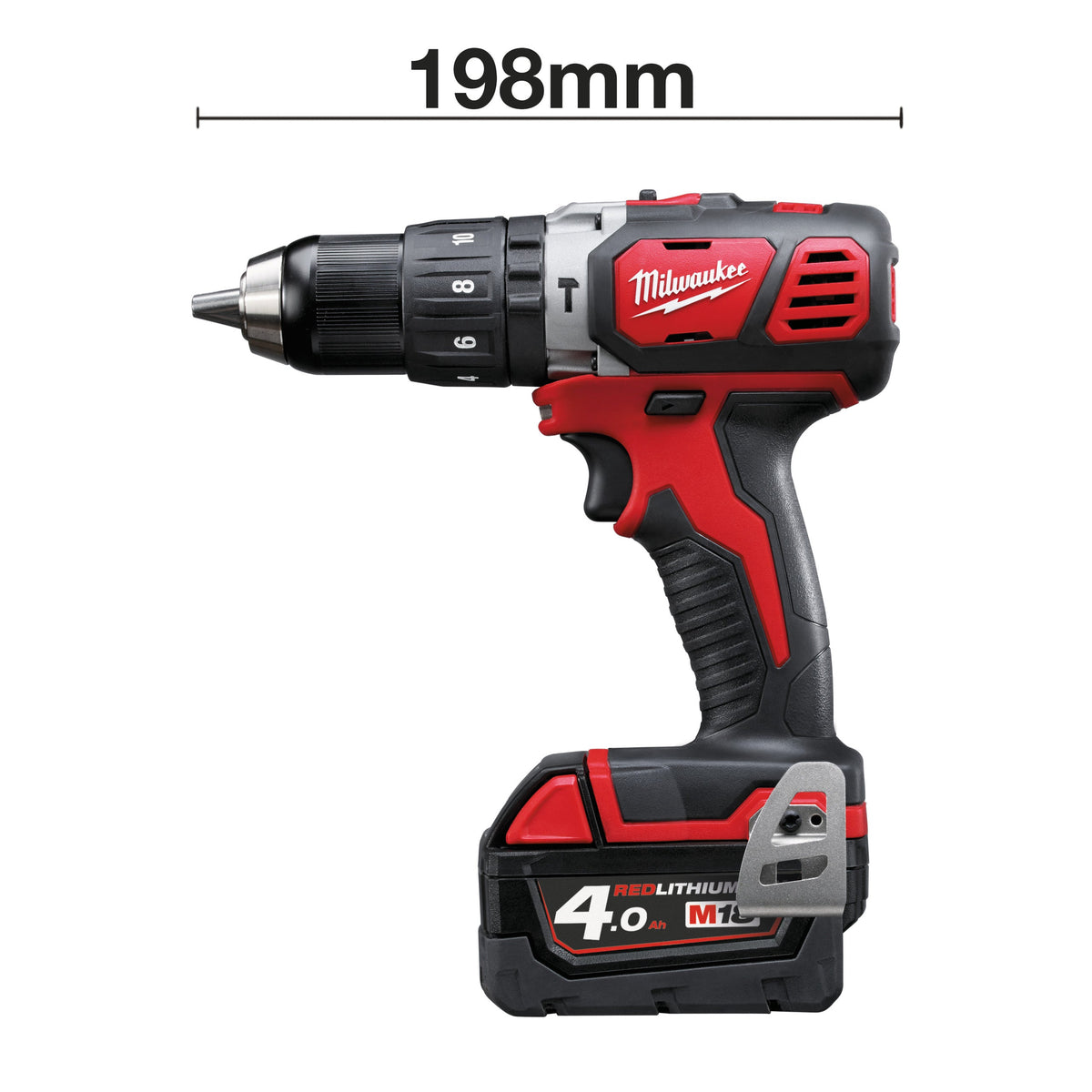 Mașină de găurit cu percuție compactă M18™ Milwaukee M18BPD-402C, cod 4933443520, 2 x M18 B4 acumulator, M12-18 C încărcător, cutie plastic - BIG STORE (Dynamic Tools SRL)