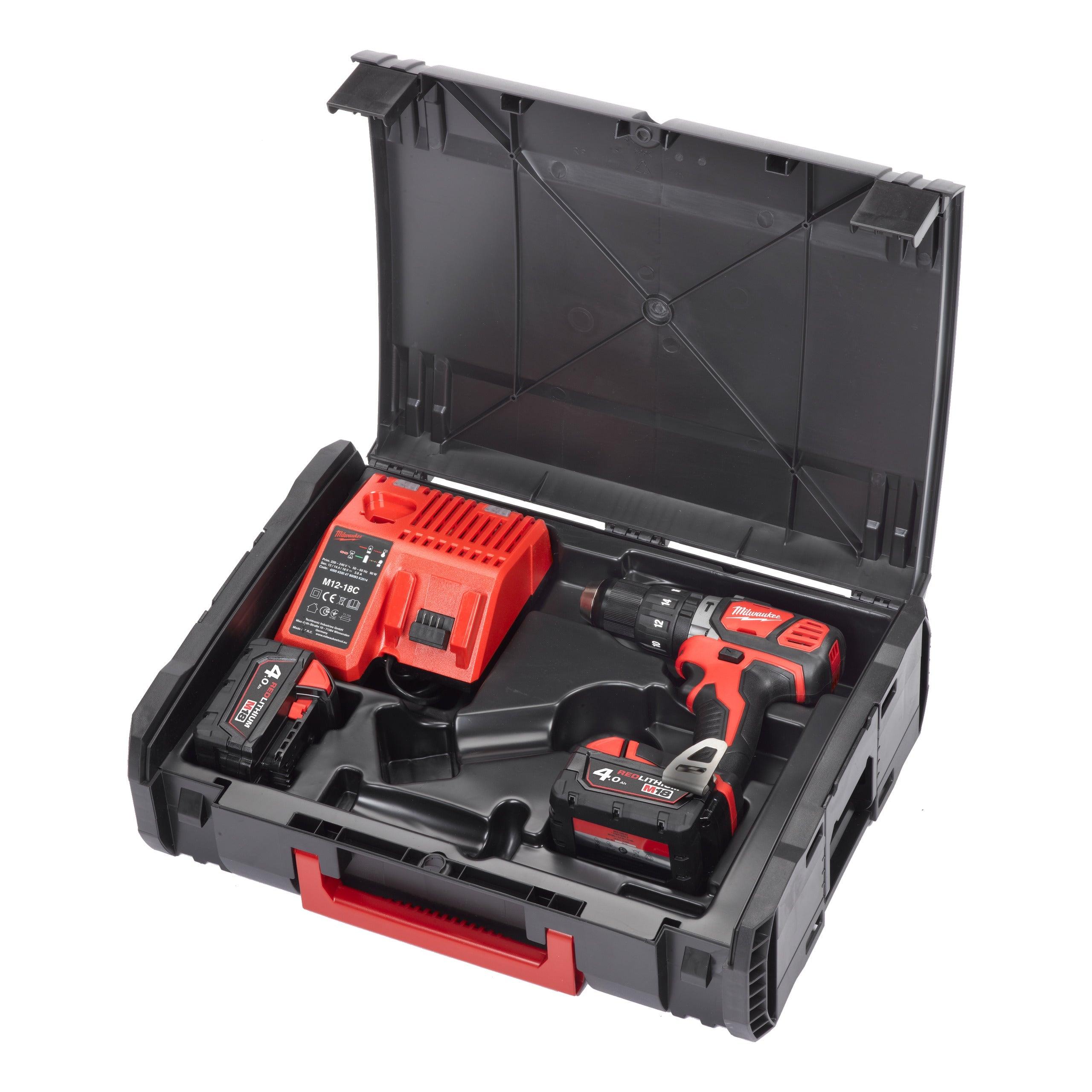 Mașină de găurit cu percuție compactă M18™ Milwaukee M18BPD-402X, cod 4933446192, 2 x M18 B4 acumulator, M12-18 C încărcător, cutie HD - BIG STORE (Dynamic Tools SRL)