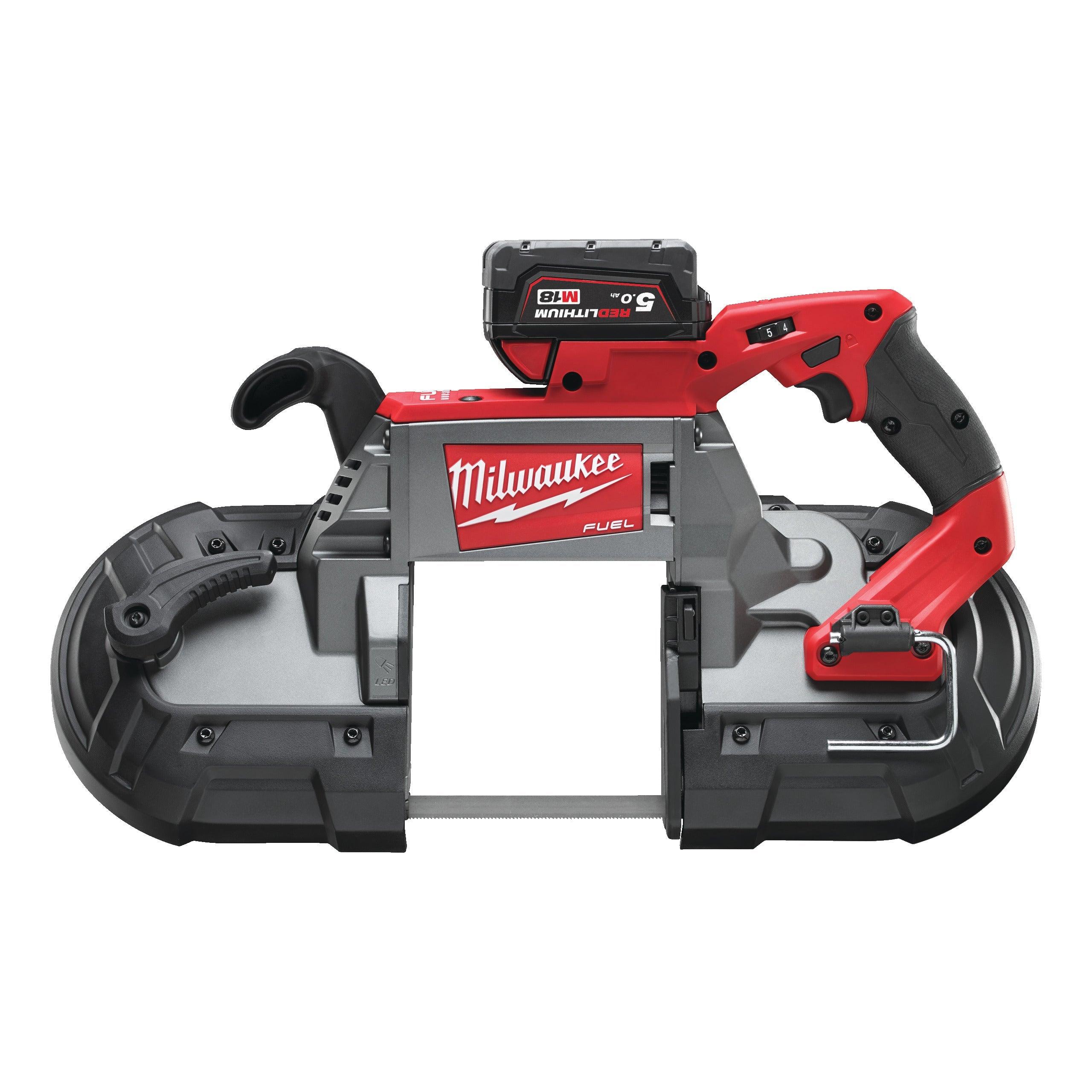 Fierăstrău cu bandă pentru metal M18 FUEL™ Milwaukee M18CBS125-502C, 2 x M18 B5 acumulator, M12-18 FC încărcător, cutie plastic, cod 4933448195 - BIG STORE (Dynamic Tools SRL)