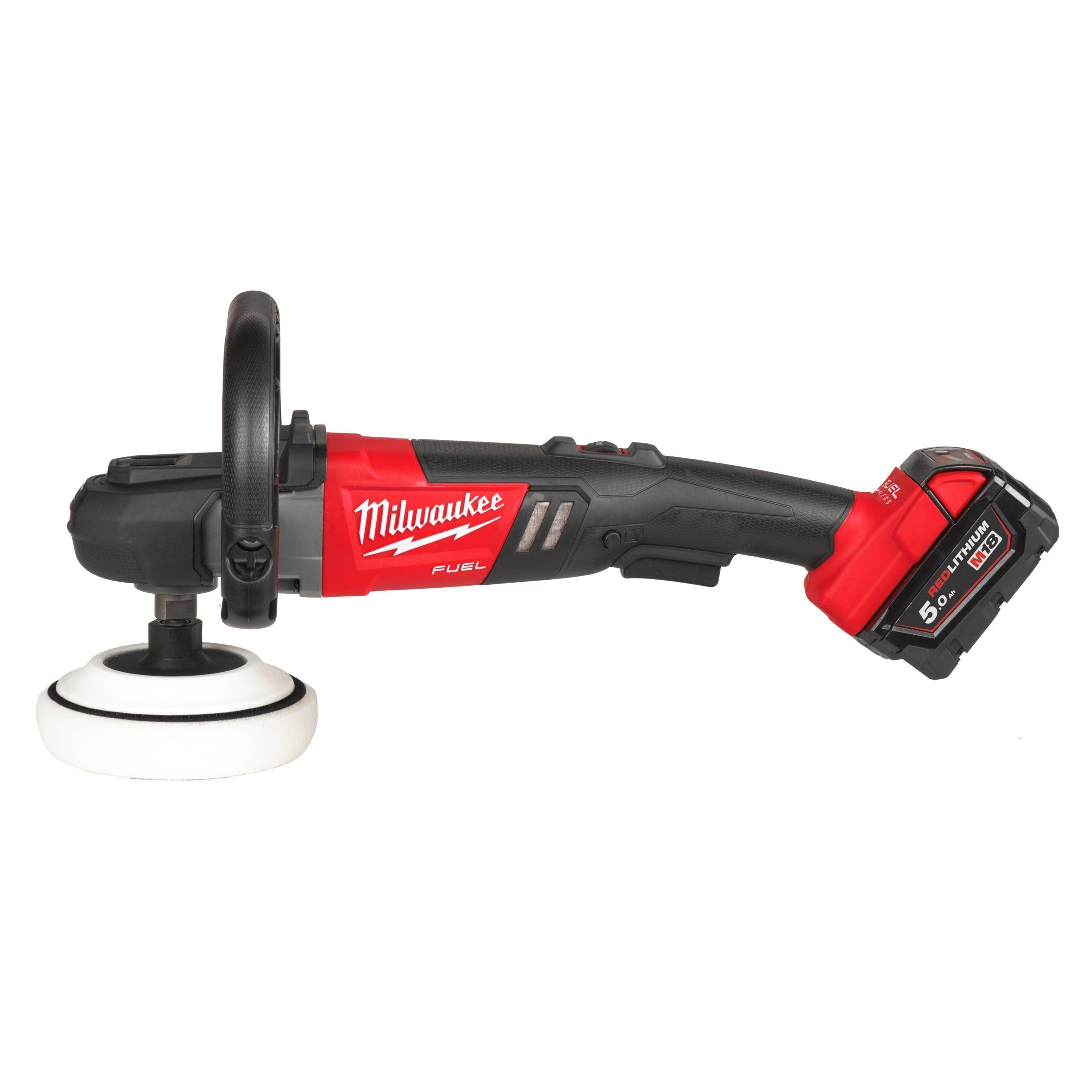 Mașină de polișat M18 FUEL™ Milwaukee M18FAP180-502X, cod 4933451550, 2 x M18 B5 acumulator, M12-18 FC încărcător, cutie HD - BIG STORE (Dynamic Tools SRL)