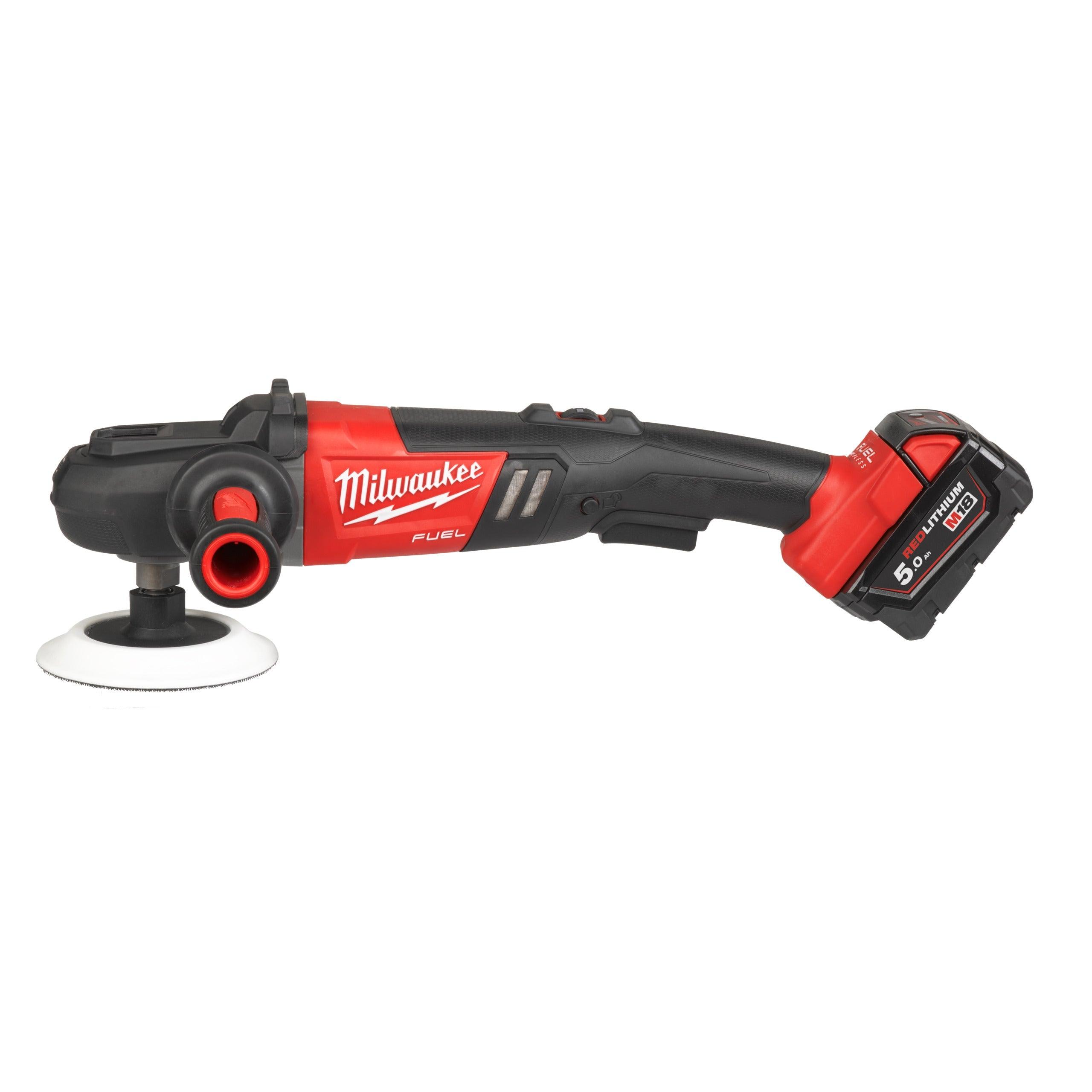Mașină de polișat M18 FUEL™ Milwaukee M18FAP180-502X, cod 4933451550, 2 x M18 B5 acumulator, M12-18 FC încărcător, cutie HD - BIG STORE (Dynamic Tools SRL)