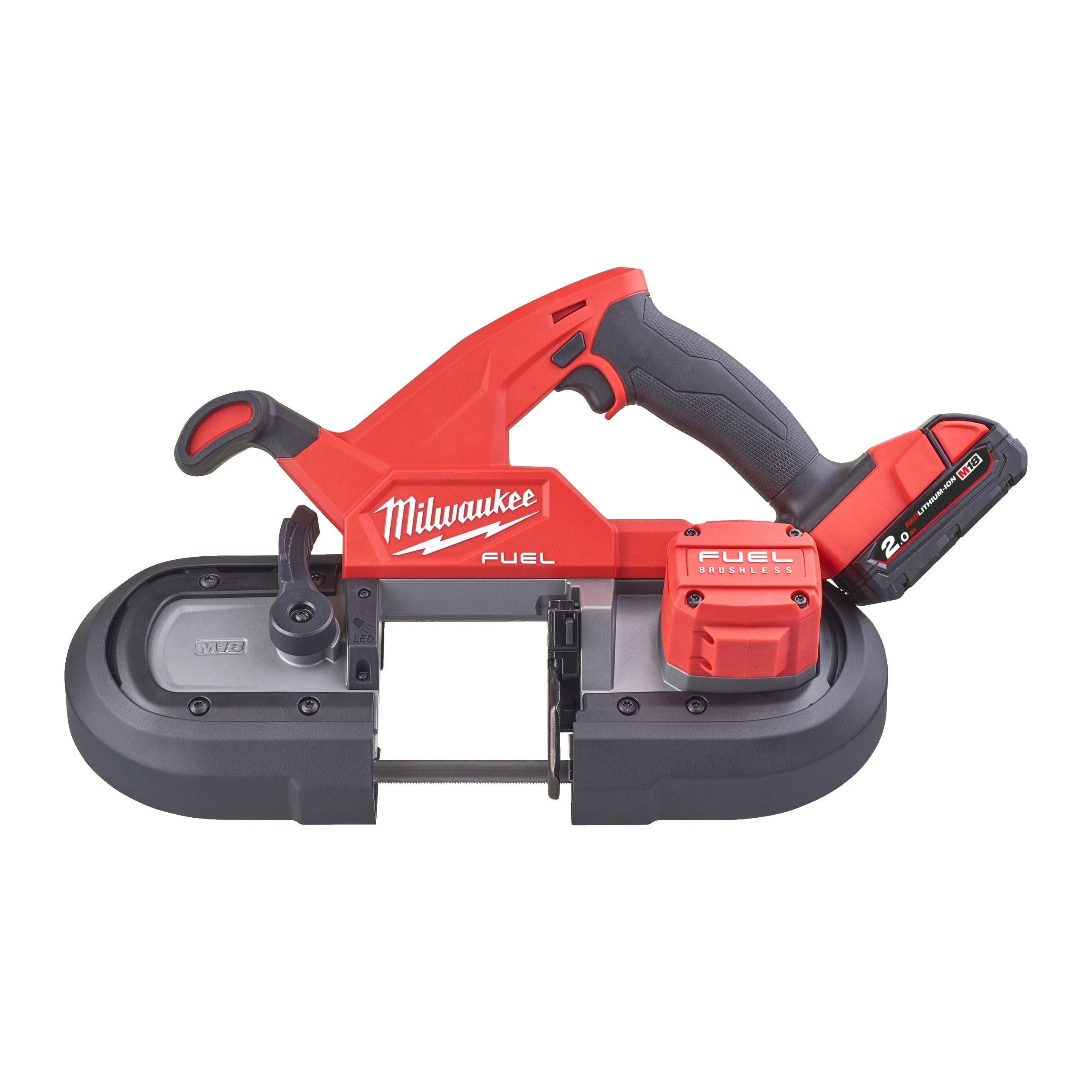 Fierăstrău compact cu bandă M18 FUEL™ Milwaukee M18FBS85-202C, cod 4933471497, 2 x M18 B2 acumulator, M12-18 FC încărcător, cutie plastic - BIG STORE (Dynamic Tools SRL)