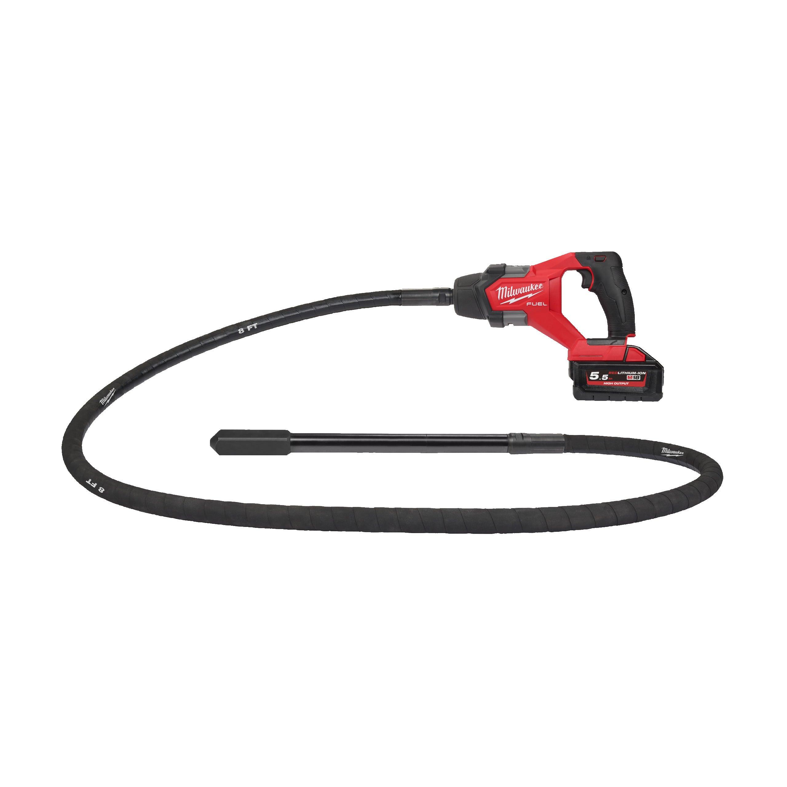 Vibrator de beton FUEL™ cu lance Milwaukee M18FCVN24-551, 2400MM, 1 x acumulator M18 HB5,5, 1 x încărcător M12-18 FC, fără cutie, cod 4933479600 - BIG STORE (Dynamic Tools SRL)