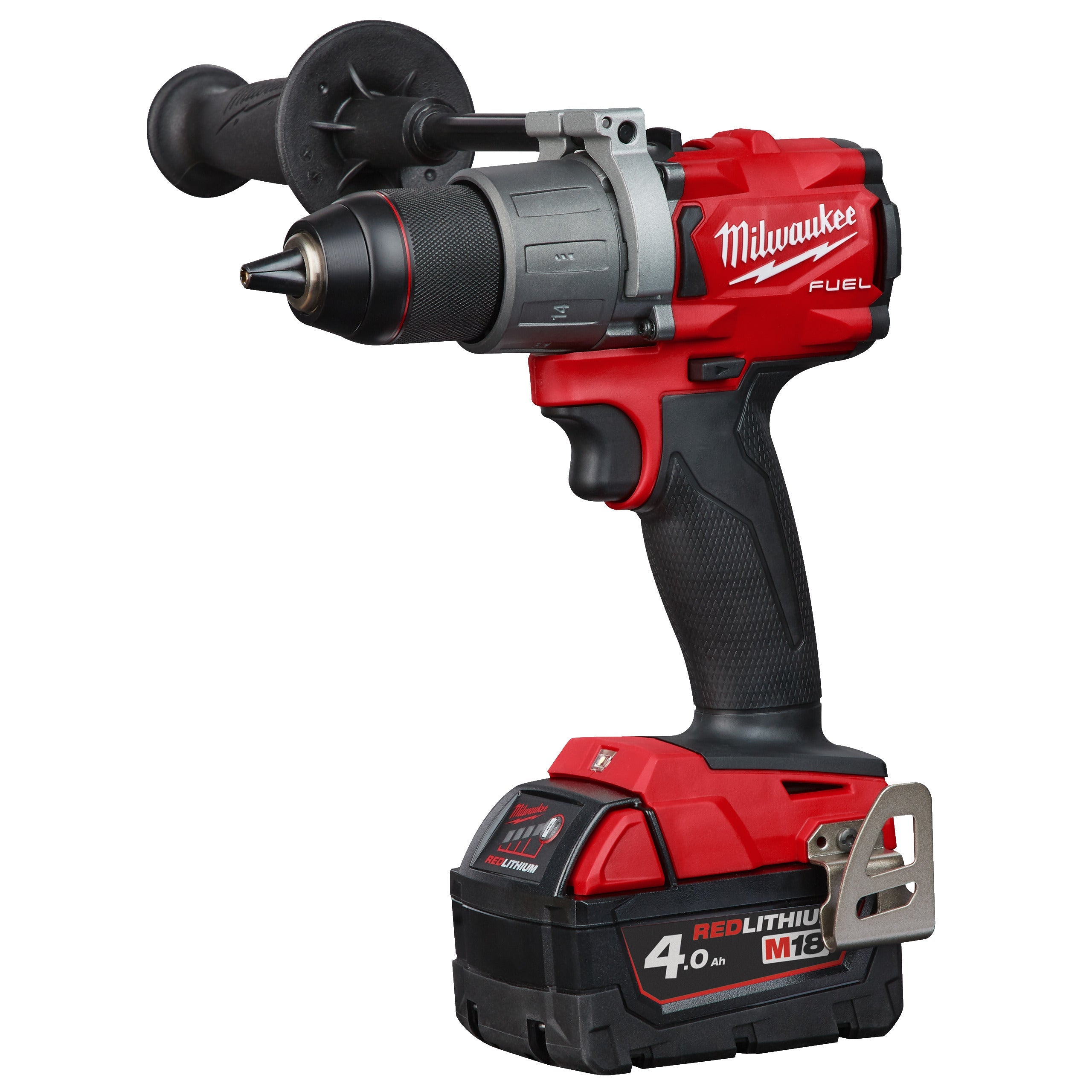 Mașină de găurit M18 Fuel™ Milwaukee M18FDD2-402C, cod 4933464598, 2 x M18 B4 acumulator, M12-18 C încărcător, cutie plastic - BIG STORE (Dynamic Tools SRL)