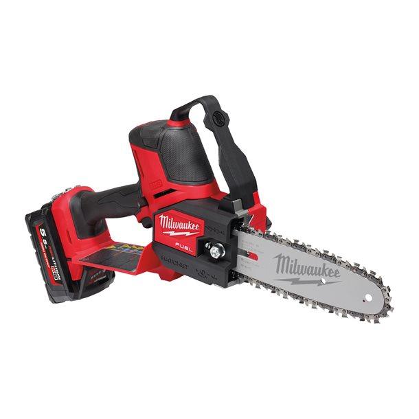Fierăstrău cu lanț 20 cm Milwaukee M18 FHSN20-552, FUEL™ HATCHET™, 2 x acumulator M18 HB5,5, 1 x încărcător M12-18 FC, cod 4933480118 - BIG STORE (Dynamic Tools SRL)