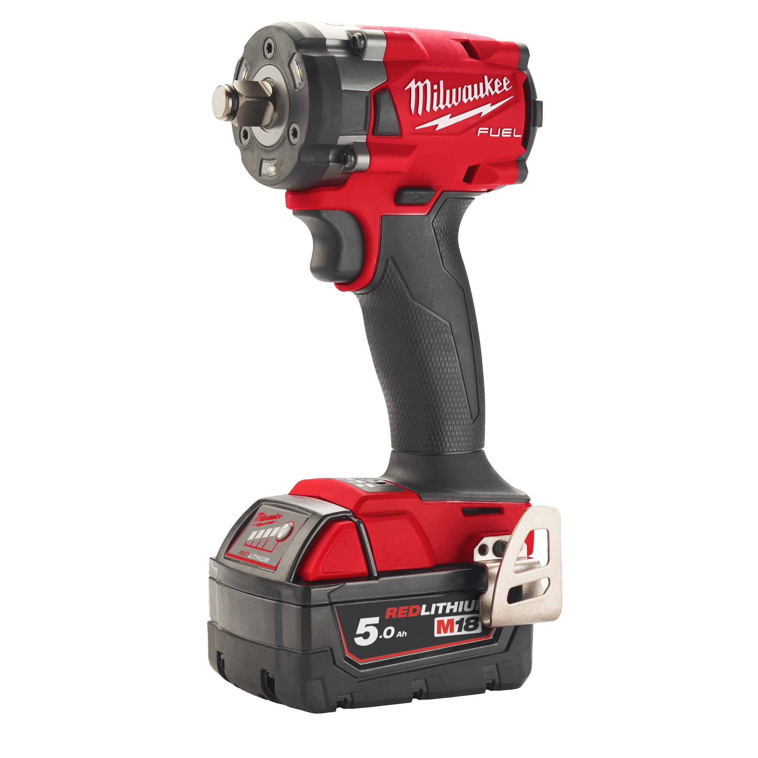 Cheie de impact Milwaukee 1/2″ 339Nm 18V M18FIW2F12-502X, M18 FUEL™ compactă cu inel de fixare, cod 4933478444, 2 x M18 B5 acumulator, M12-18 FC încărcător, cutie HD - BIG STORE (Dynamic Tools SRL)