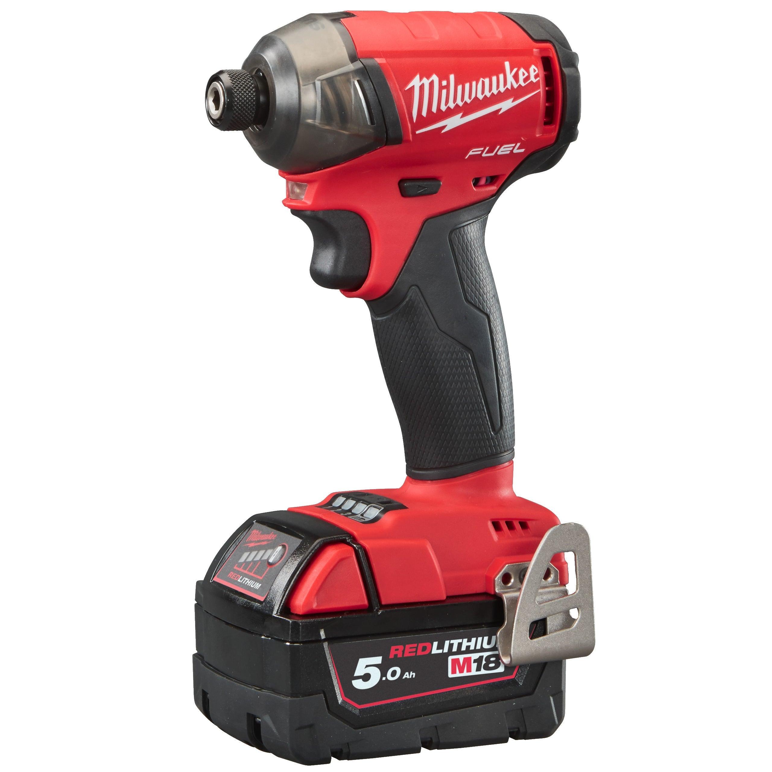 Mașină de înșurubat cu impact Milwaukee ¼″ Hex 50Nm 18V M18FQID-502X, M18 FUEL™ SURGE™, cod 4933451790, 2 x M18 B5 acumulator, M12-18 FC încărcător, cutie HD - BIG STORE (Dynamic Tools SRL)