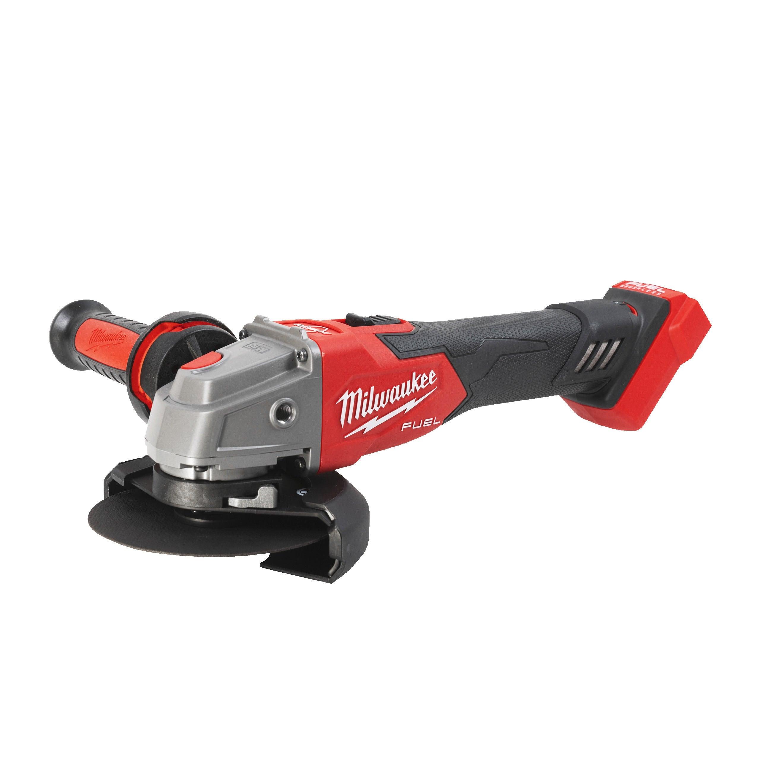 Polizor unghiular M18 FSAGV125XB-0X 125 mm cu turație variabilă, frânare și comutator culisant M18 FUEL™ Milwaukee, fără acumulator, fără încărcător, cutie HD, cod 4933478436 + CADOU: 10 x disc pentru metal 4932451487 - BIG STORE (Dynamic Tools SRL)