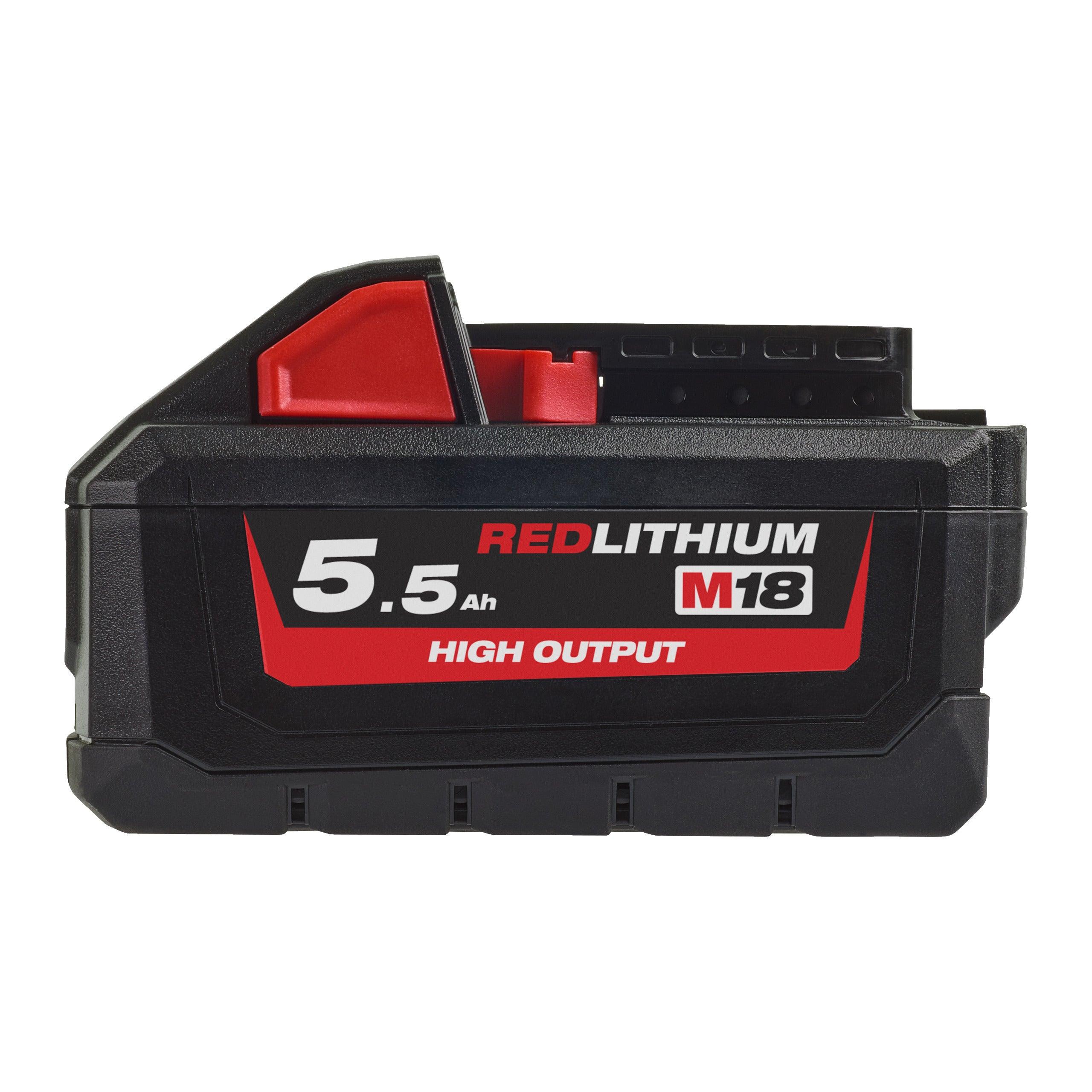 Acumulator 18V*5,5Ah HIGH-OUTPUT™, Milwaukee REDLITHIUM-ION™ M18HB5,5, fără cutie, 4932464712 - BIG STORE (Dynamic Tools SRL)