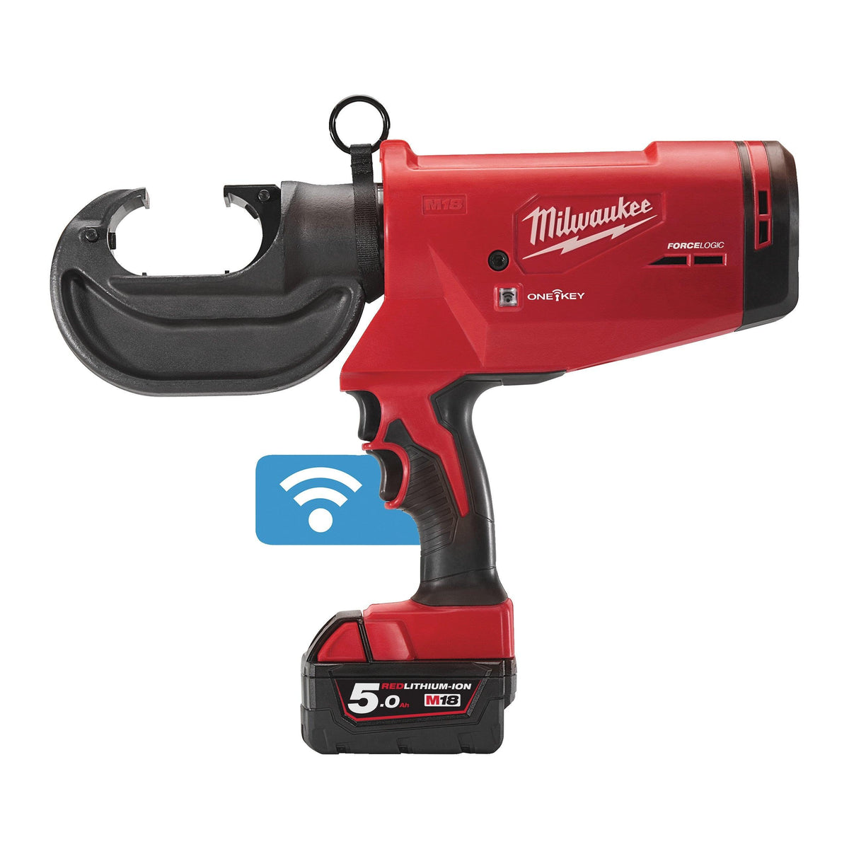 Presă hidraulică pentru cabluri 109 kN M18™ FORCE LOGIC™ Milwaukee M18HCCT109/42-522C, 1 x acumulator M18 B5, 1 x acumulator M18 B2, 1 x încărcător M12-18 FC, cutie plastic, cod 4933459273 - BIG STORE (Dynamic Tools SRL)
