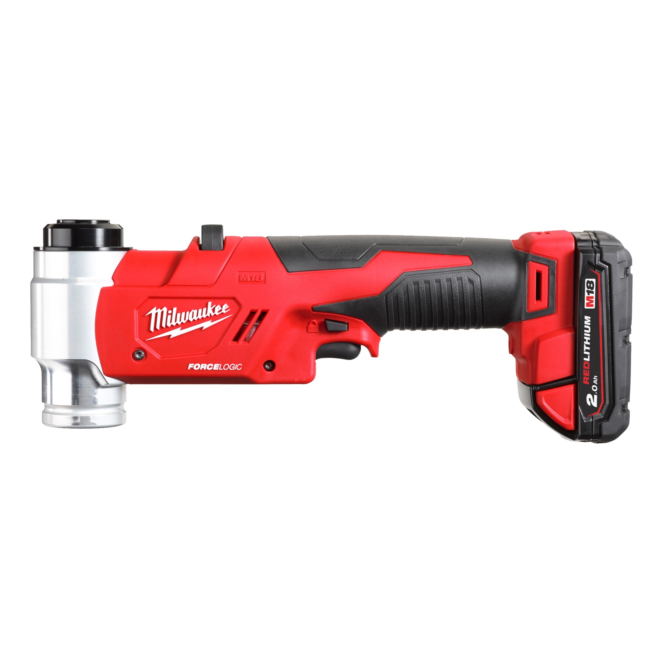 Mașină de ștanțat hidraulică M18™ FORCE LOGIC™ Milwaukee M18HKP-201C, cod 4933451202, 1 x M18 B2 acumulator, M12-18 C încărcător, cutie plastic - BIG STORE (Dynamic Tools SRL)