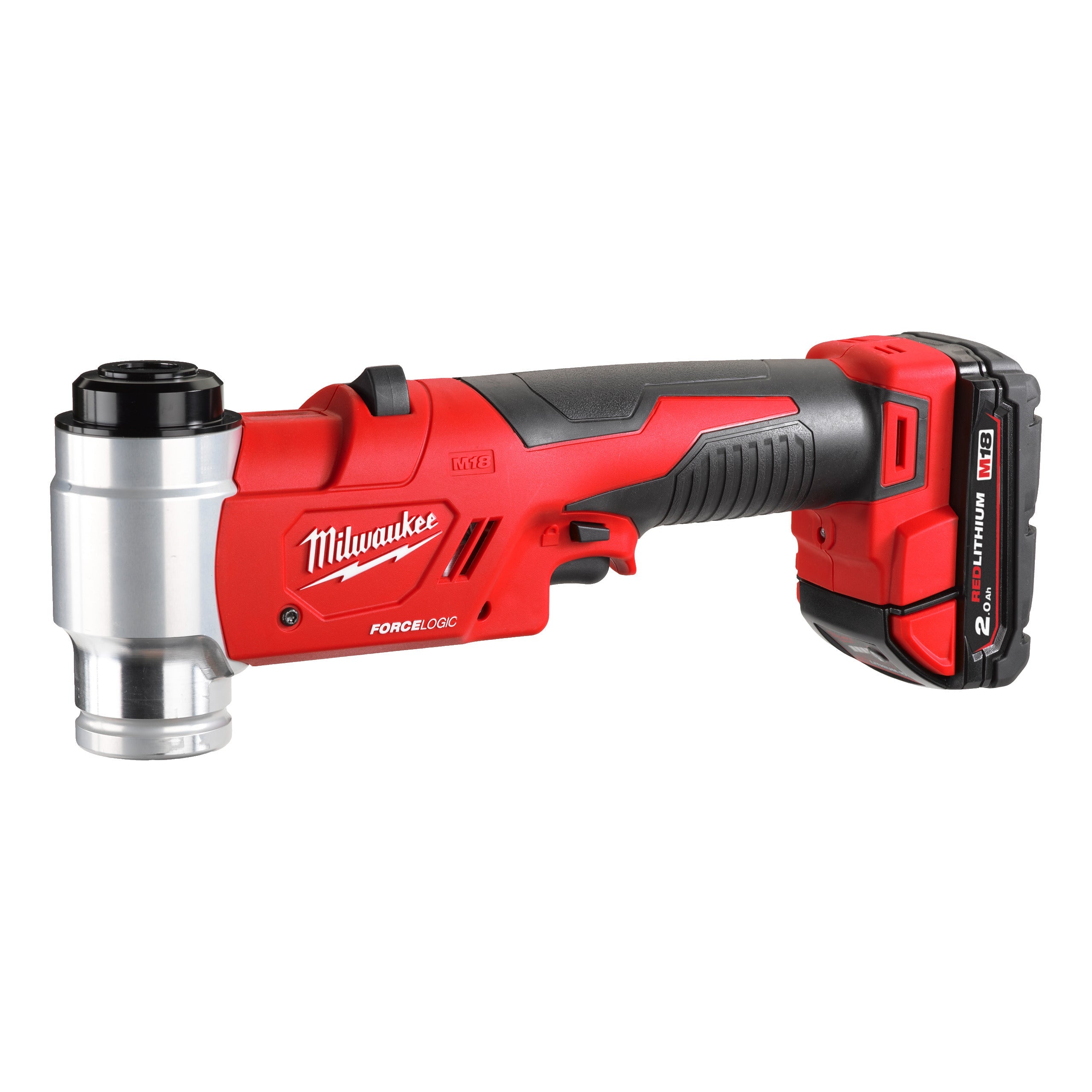 Mașină de ștanțat hidraulică M18™ FORCE LOGIC™ Milwaukee M18HKP-201C, cod 4933451202, 1 x M18 B2 acumulator, M12-18 C încărcător, cutie plastic - BIG STORE (Dynamic Tools SRL)