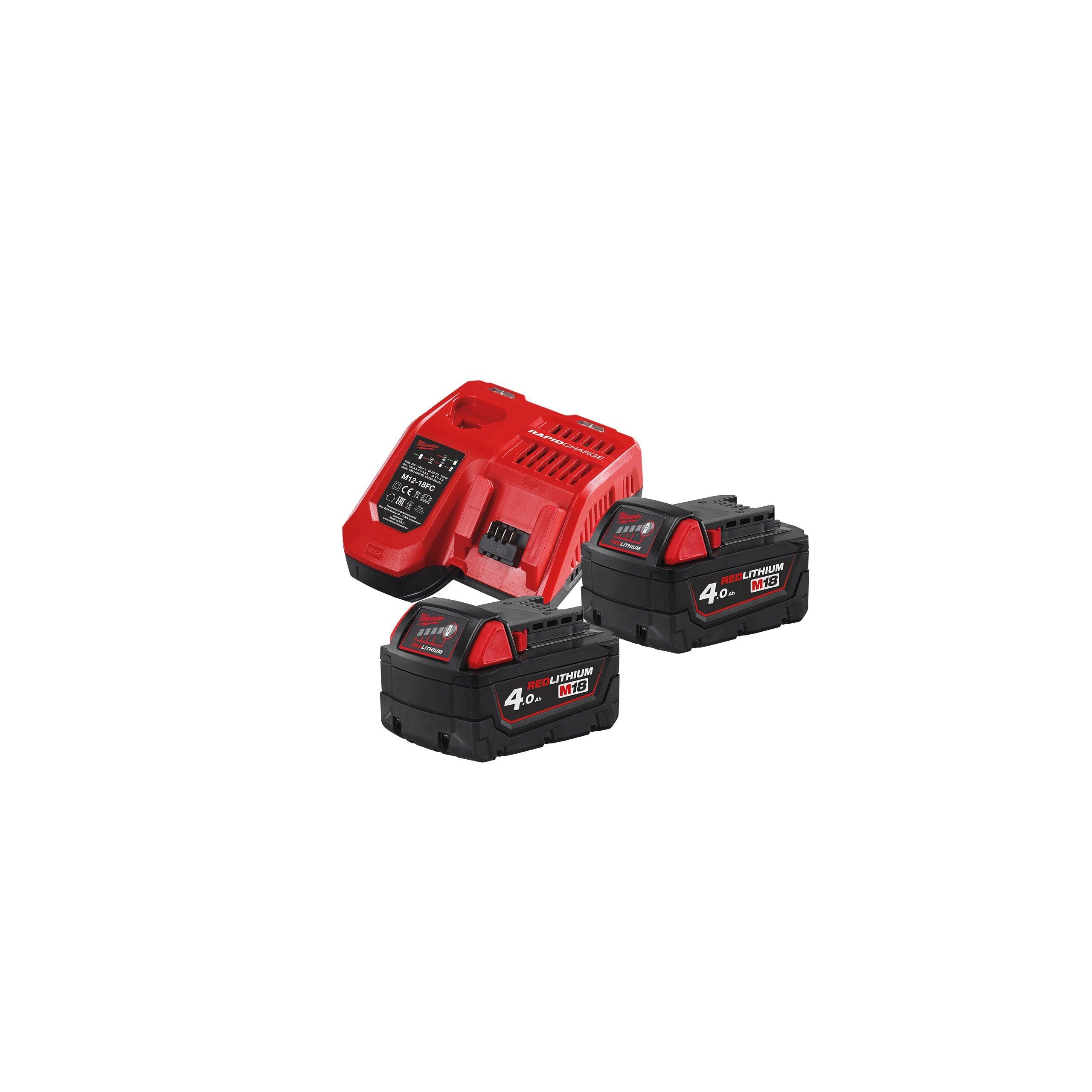Set acumulatori și încărcător 18V, Milwaukee M18NRG-402, cod 4933459215 - BIG STORE (Dynamic Tools SRL)