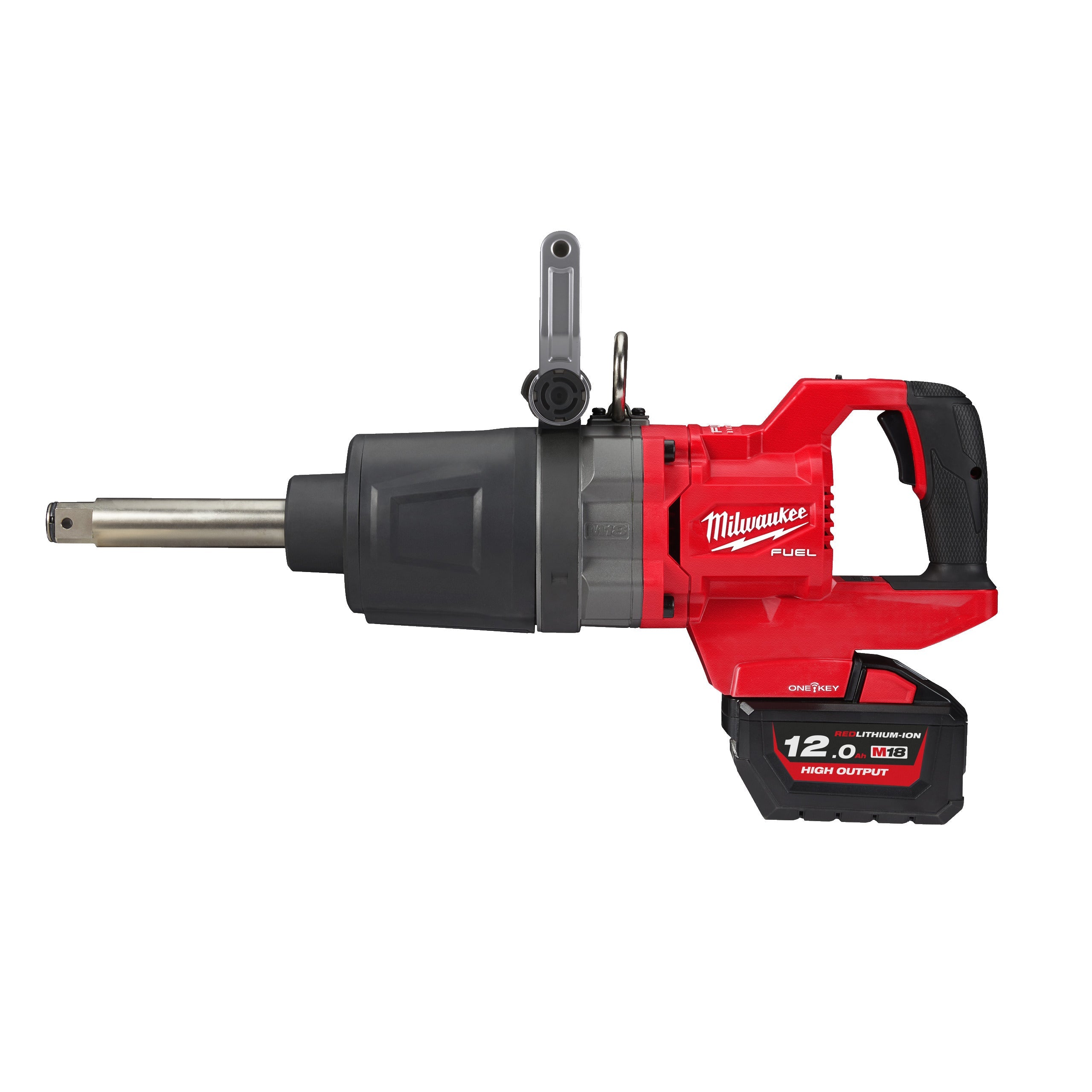 Cheie de impact Milwaukee 1″ 2576Nm 18V M18ONEFHIWF1D-121C, ONE-KEY™ M18 FUEL™ cu mâner-D, cuplu ridicat, inel de fixare și gât lung, cod 4933471756, 1 x M18 HB12 acumulator, M12-18 FC încărcător, cutie plastic - BIG STORE (Dynamic Tools SRL)