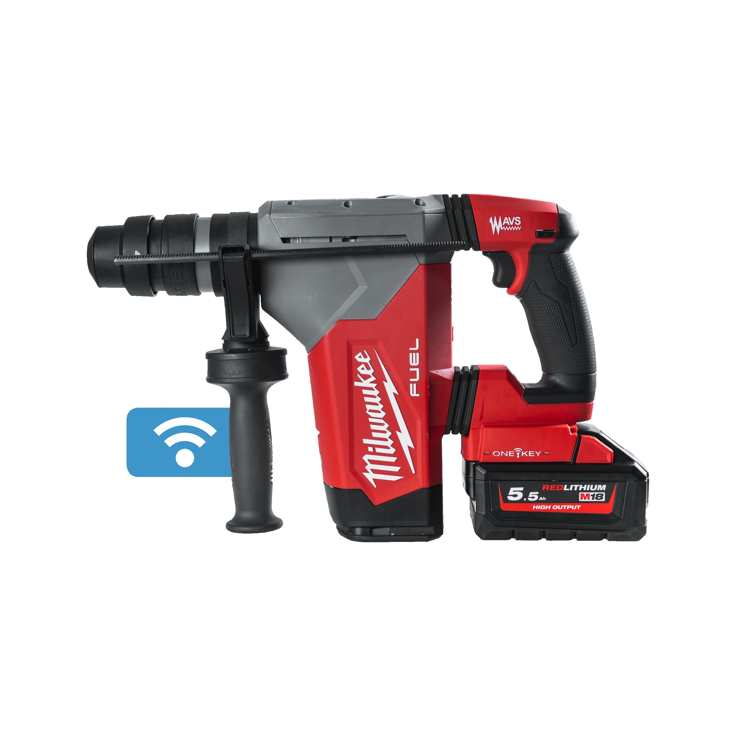 Ciocan rotopercutor SDS-Plus 32 mm cu 4 funcții M18 FUEL™ cu ONE-KEY™ și mandrină FIXTEC™ Milwaukee M18ONEFHPX-552X, cod 4933478496, 2 x M18 HB5,5 acumulator, M12-18 FC încărcător, cutie HD - BIG STORE (Dynamic Tools SRL)