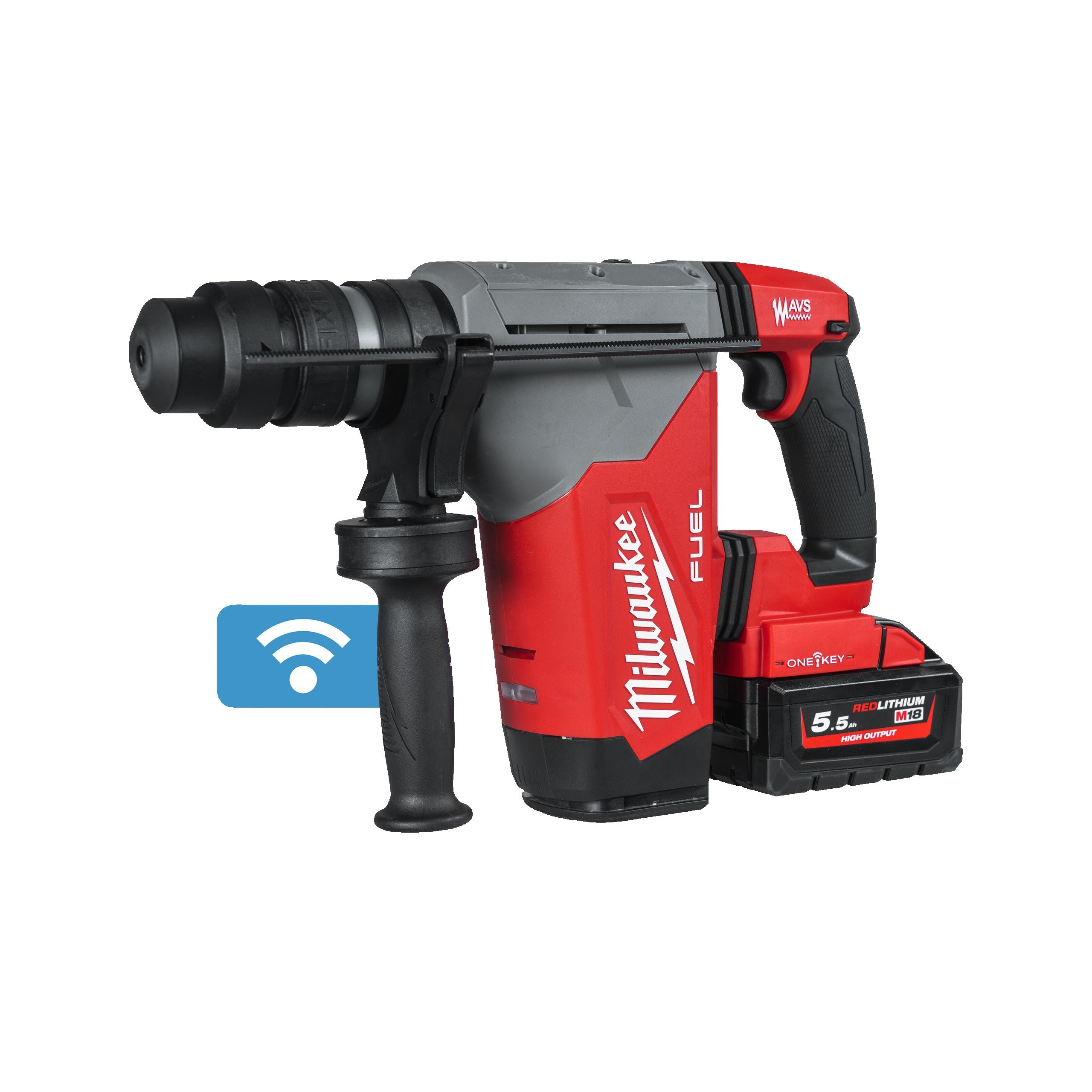 Ciocan rotopercutor SDS-Plus 32 mm cu 4 funcții M18 FUEL™ cu ONE-KEY™ și mandrină FIXTEC™ Milwaukee M18ONEFHPX-552X, cod 4933478496, 2 x M18 HB5,5 acumulator, M12-18 FC încărcător, cutie HD - BIG STORE (Dynamic Tools SRL)