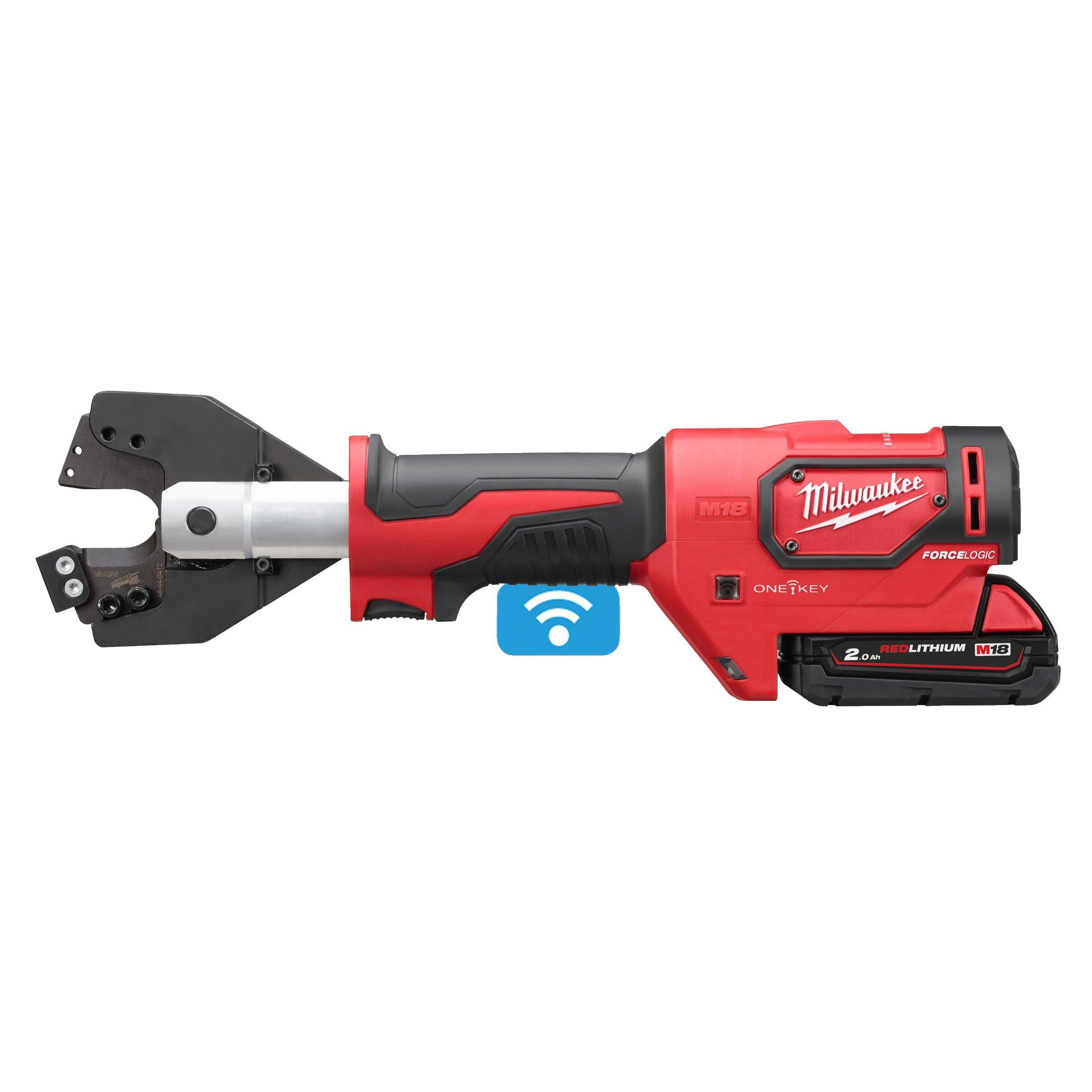 Dispozitiv hidraulic tăiere cablu 35 mm M18™ FORCE LOGIC™ Milwaukee M18ONEHCC-201C, cod 4933464301, 1 x M18 B2 acumulator, M12-18 C încărcător, cutie plastic - BIG STORE (Dynamic Tools SRL)